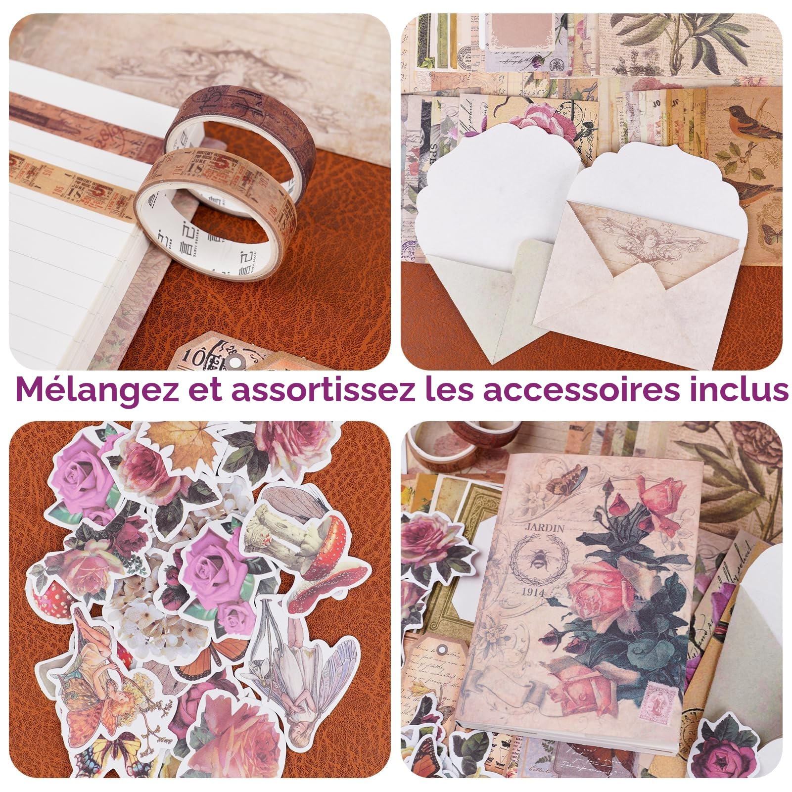 Lot de 156 feuilles de papier texturé pour scrapbooking - Assortiment