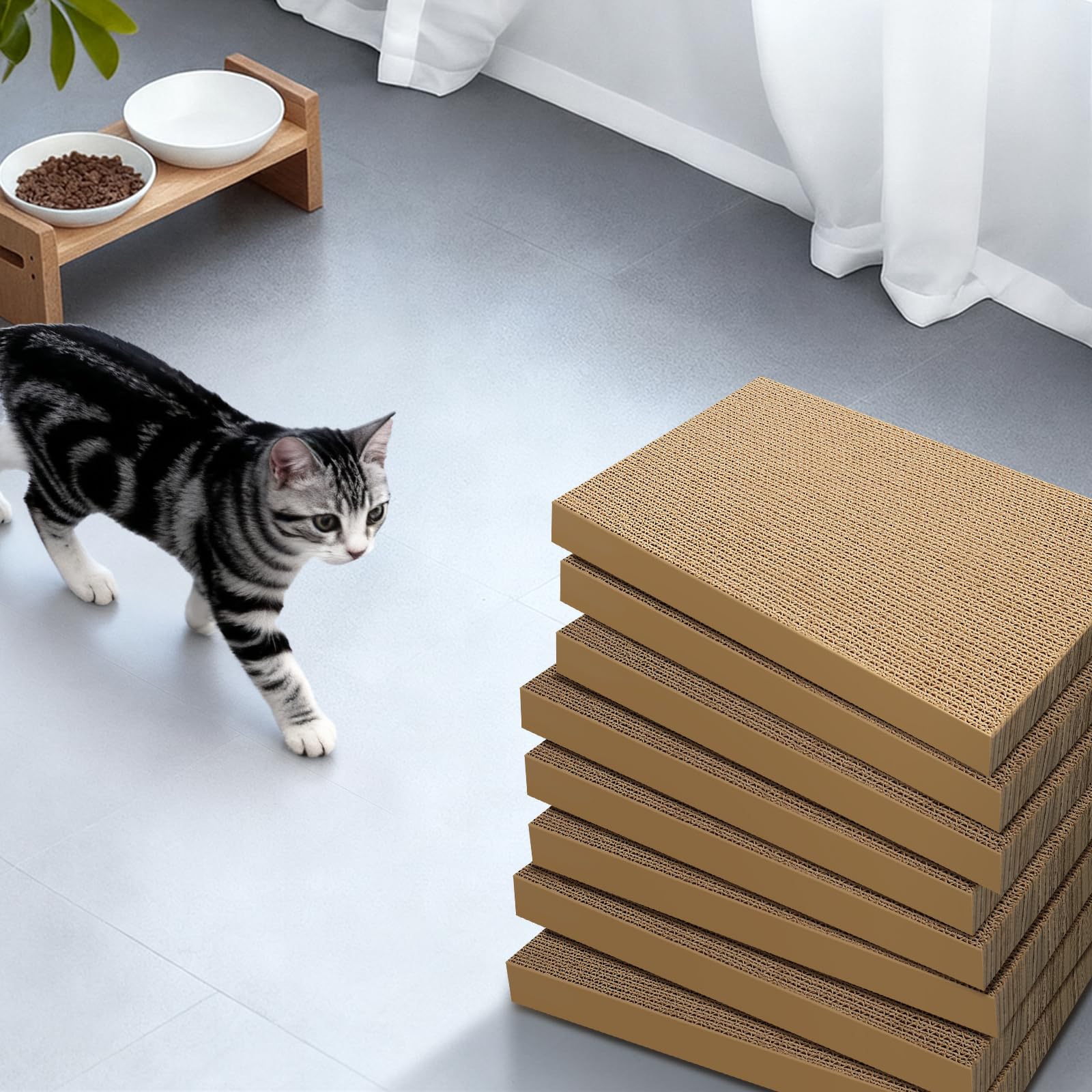 Confezione da 8 tiragraffi per gatti, per gatti e gattini, di grandi dimensioni, in cartone riciclabile durevole e di alta qualità