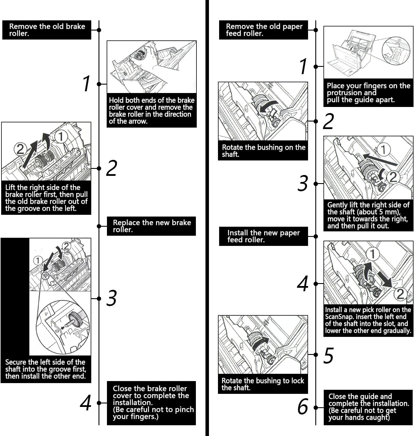PA03656-0001 Pick Roller Scanner Exchange Roller Kit Compatible with Fujitsu ScanSnap iX500 iX1400 iX1500 iX1600, PA03656-E976 PA03656-E958
