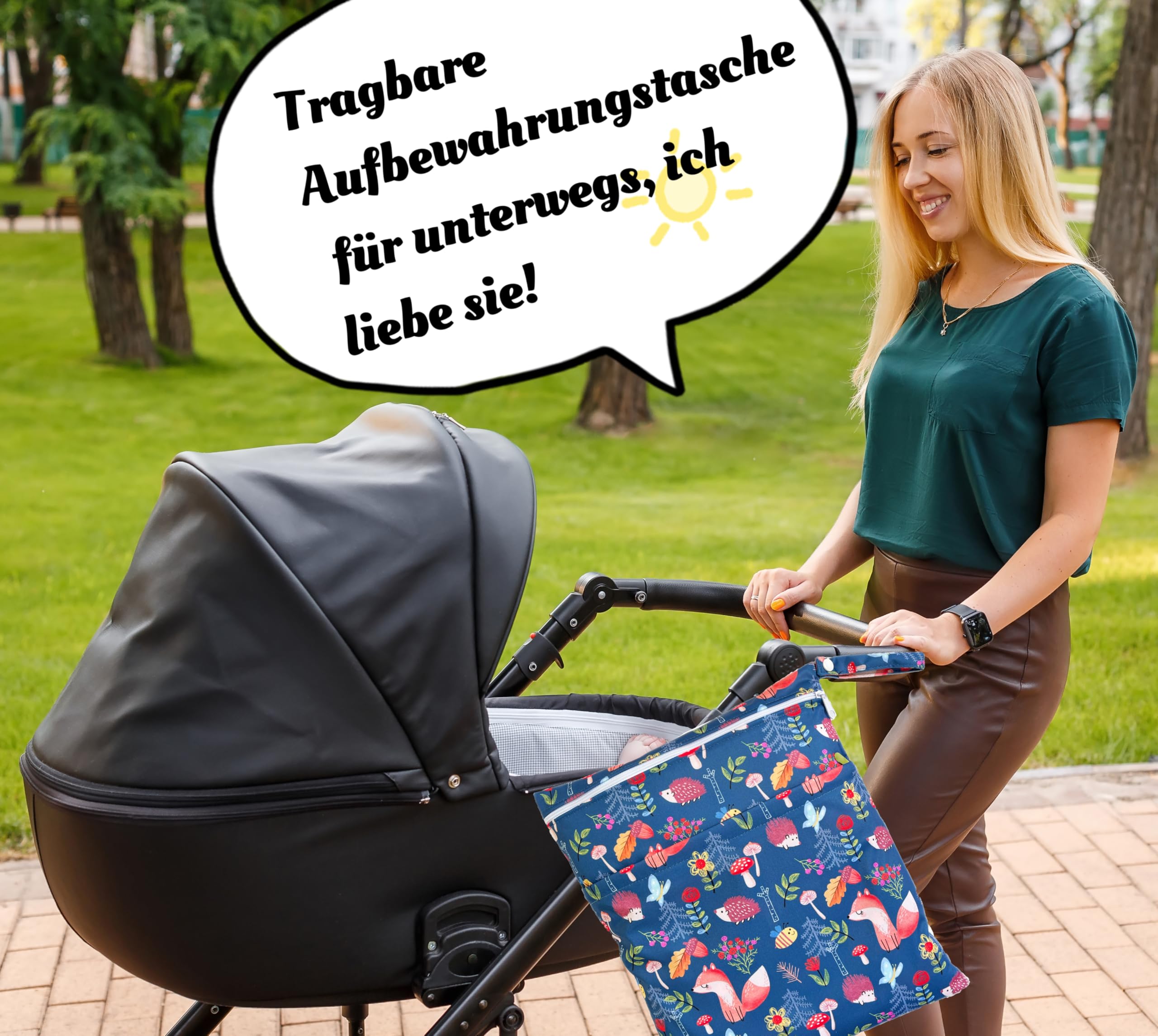 TRASUN Wetbag 2 Pezzi Borsa Pannolini Bagnato Asciutto Volpe Riccio Sacco a pelo