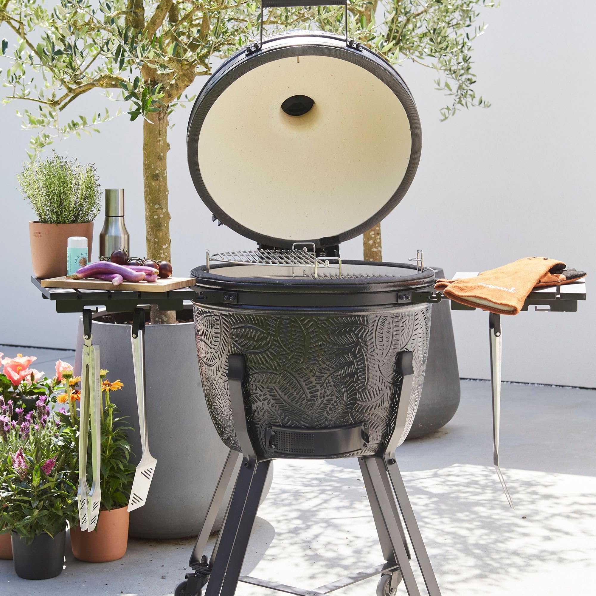 Barbecook Barbacoa Kamado Kamal 2.0 Grill, ahumar, Vapor, Asar, Grande, Negro, 128x78x115cm