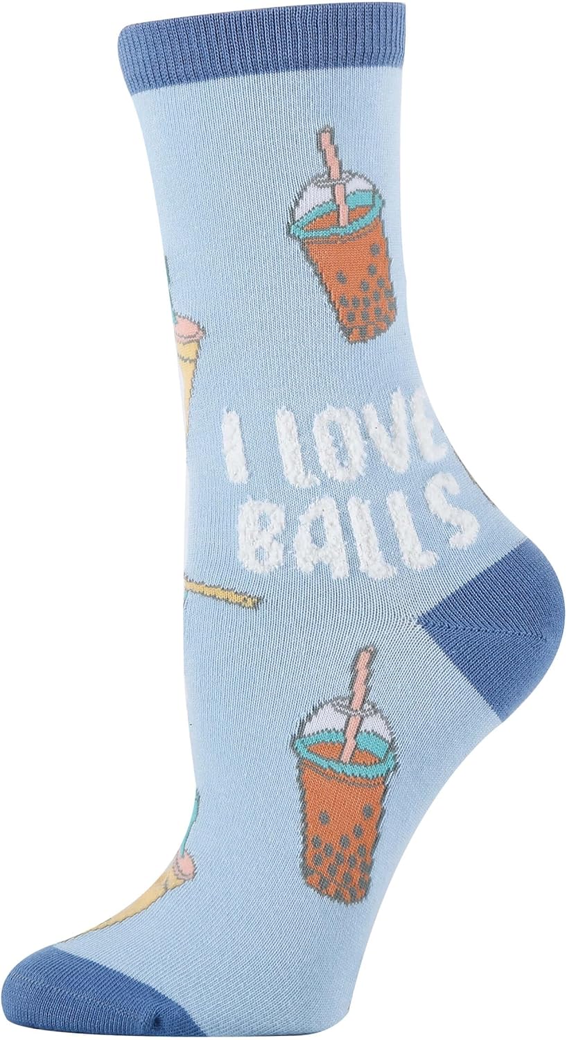 ooohyeah Women's Funny Novelty Milk Tea Crew Socks, Crazy Fun Saying Silly Cotton Dress Socks Gift, Boba - Image 2