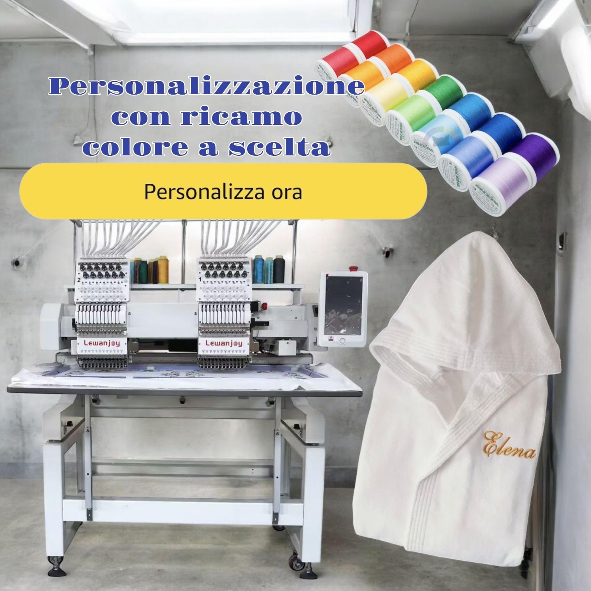 Coppia Accappatoi personalizzati con nome ricamato. Accappatoi in spugna 100% cotone, morbidi, super assorbenti