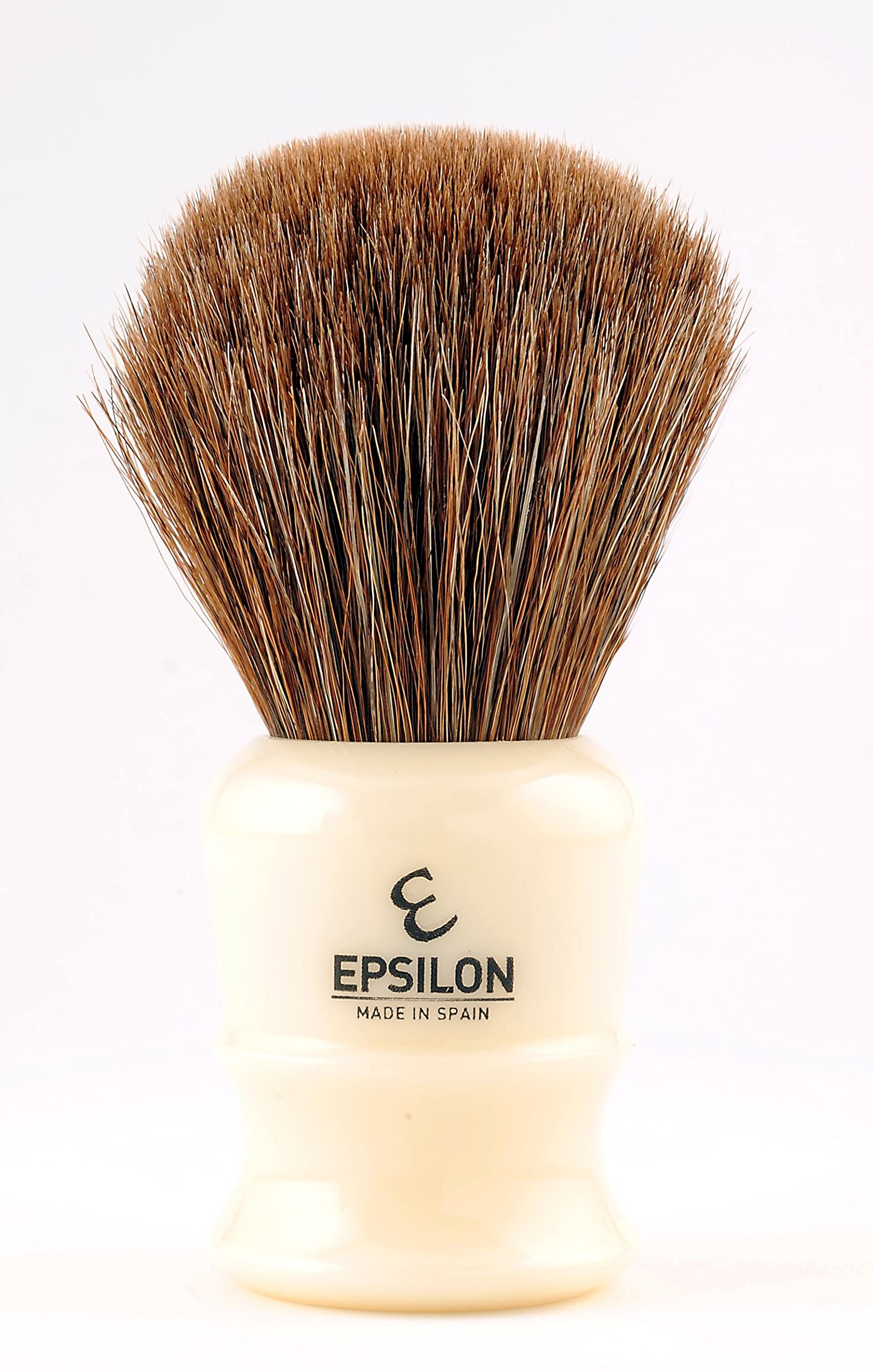 Epsilon Brocha de Afeitar Caballo Marrón Marfil 26mm, Estándar, Único