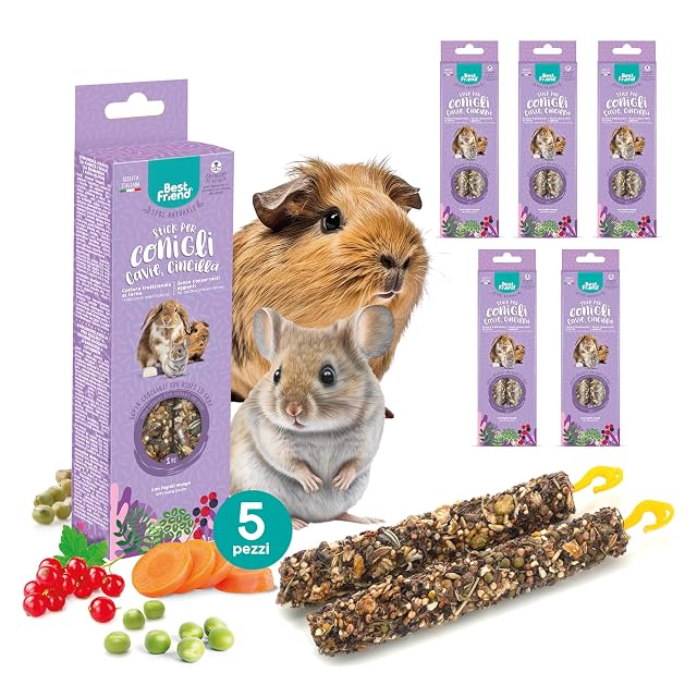 Best Friend - Snacks Naturales cocidos al Horno para Conejos, cobayas y Chinchillas. Sabrosos palitos y Ricos…