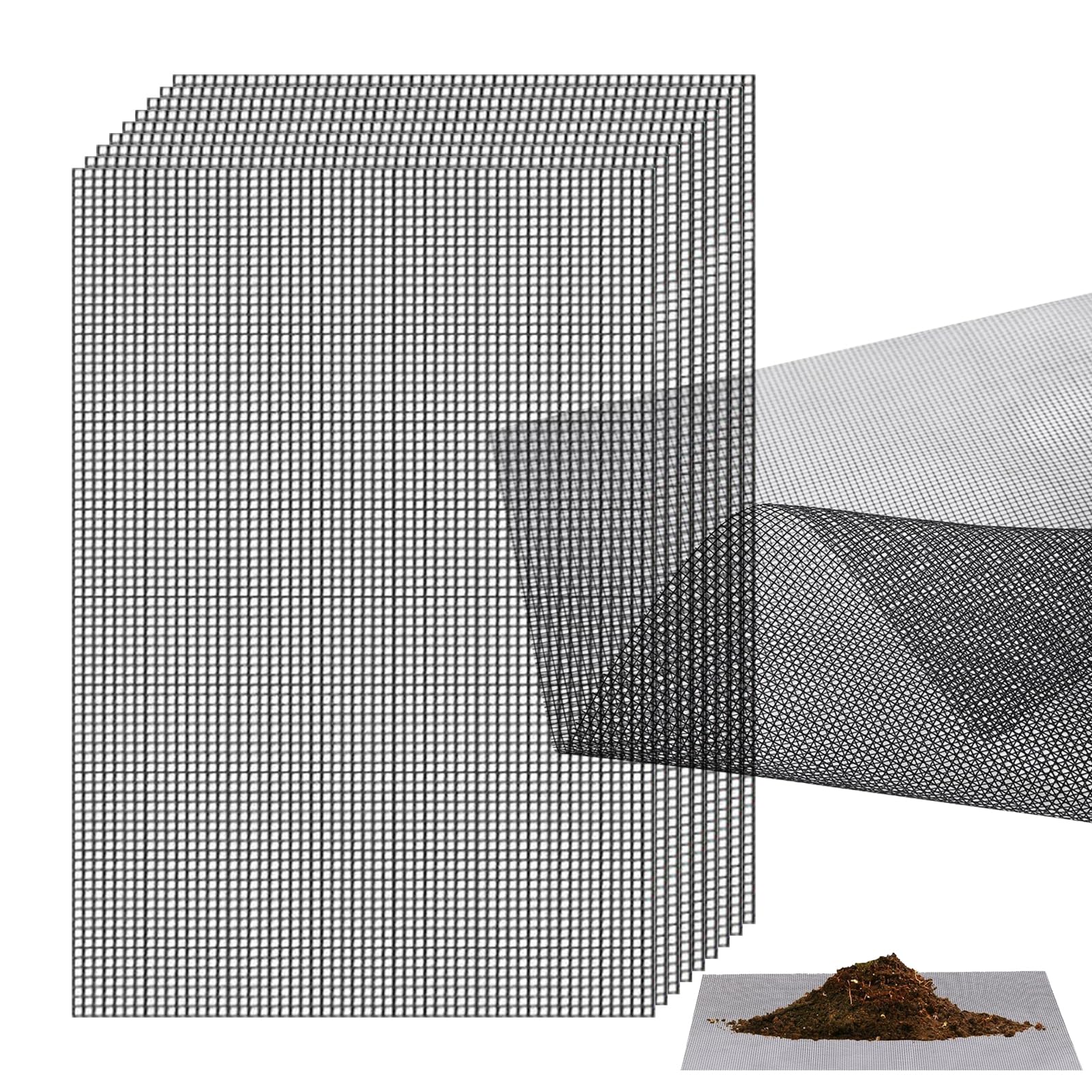 10pcs Flower Pot Hole Mesh Pad, Bonsai Bottom Grid Mat Drainage Mesh Hole Screens Breathable Gasket, Plant Pot Drainage Mesh Plant Screen Preventing Soil Leakage