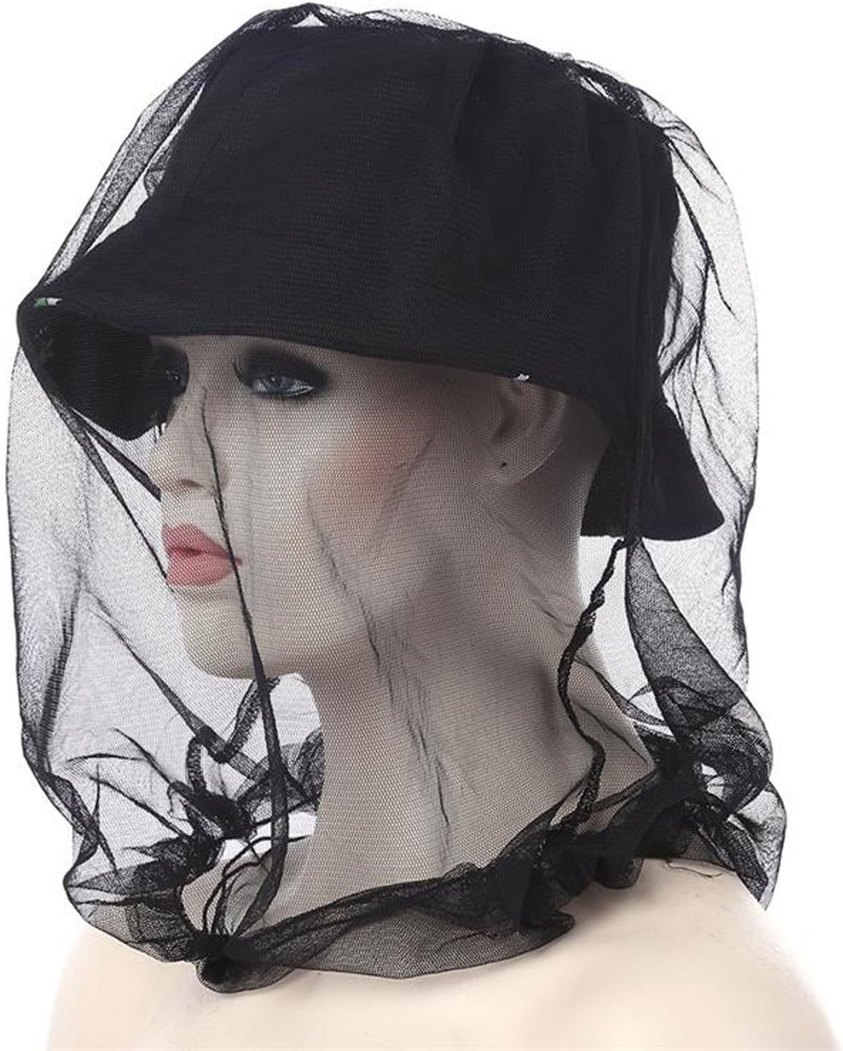 Wapour Mosquito Head Net Insect Head Net Mesh Protective Cover for any Outdoor Lover, Black