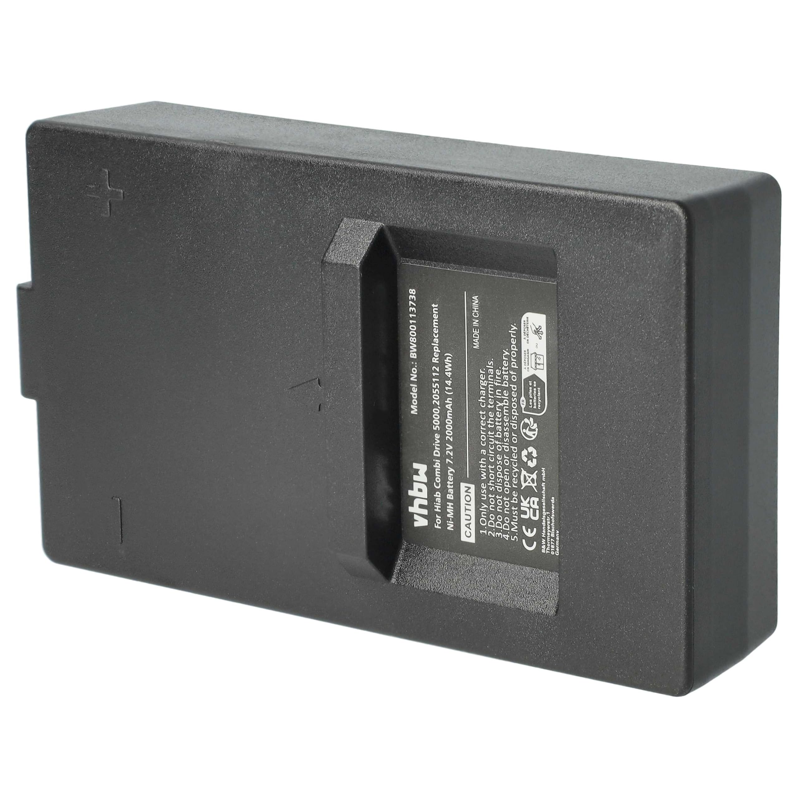 vhbw 2x batteria compatibile con Hiab CombiDrive 4000 Radiocomando Industriale, Telecomando (2000mAh, 7,2V, NiMH) - Nero