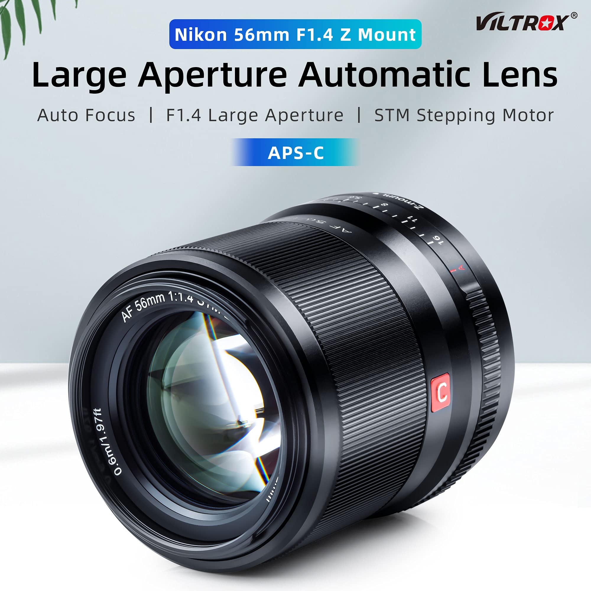 VILTROX 56 mm f1.4 Z-Mount Hauptobjektiv für Nikon Z5 Z50 Z6 Z6II 