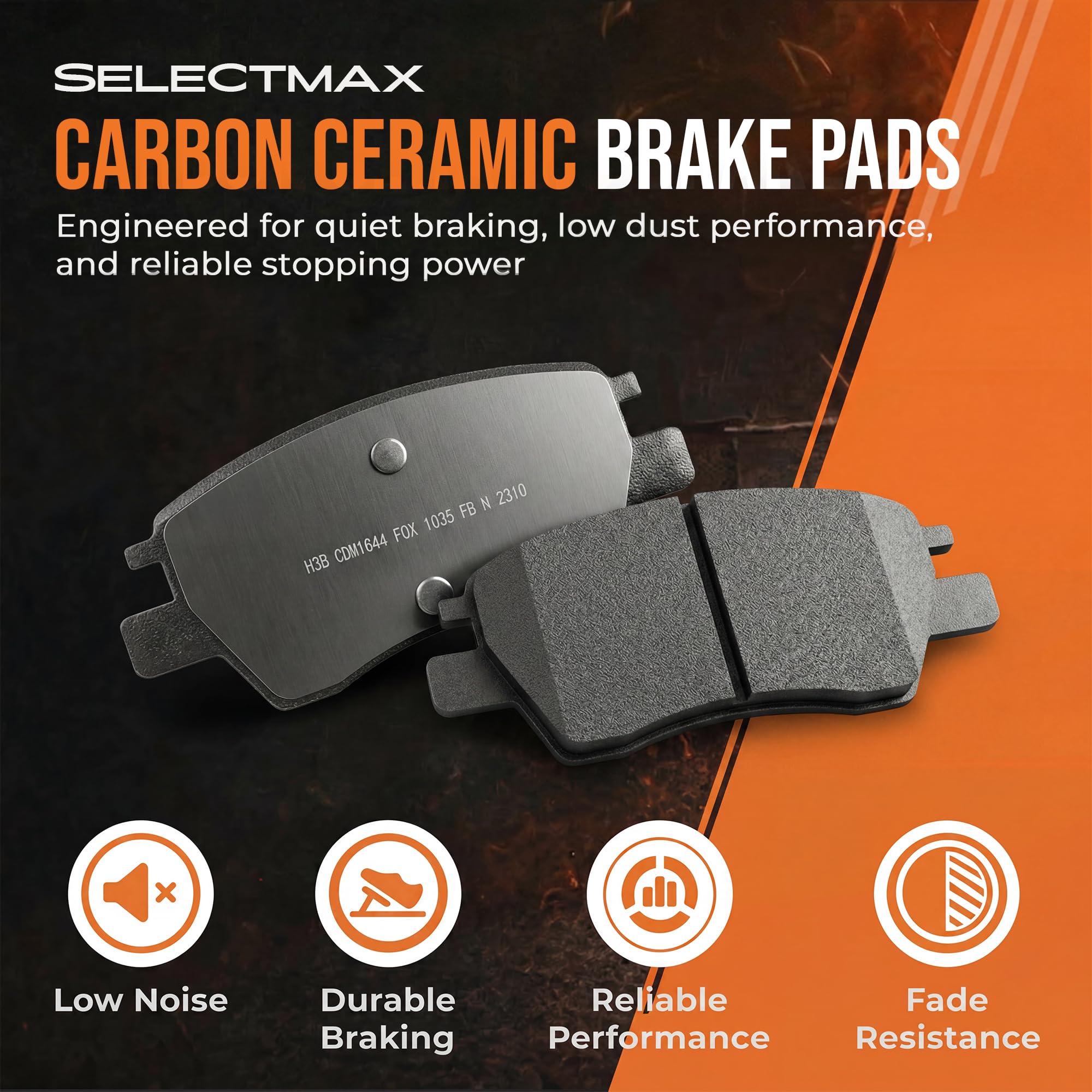 MAX Advanced Brakes Brake and Rotor Kit Front & Rear for 2016-2021 Hyundai Tucson, 2017-2022 Kia Sportage (w/Manual Parking Brake) | Carbon Ceramic Pads & Rotors | OE Replacement Brake Kit — view 4
