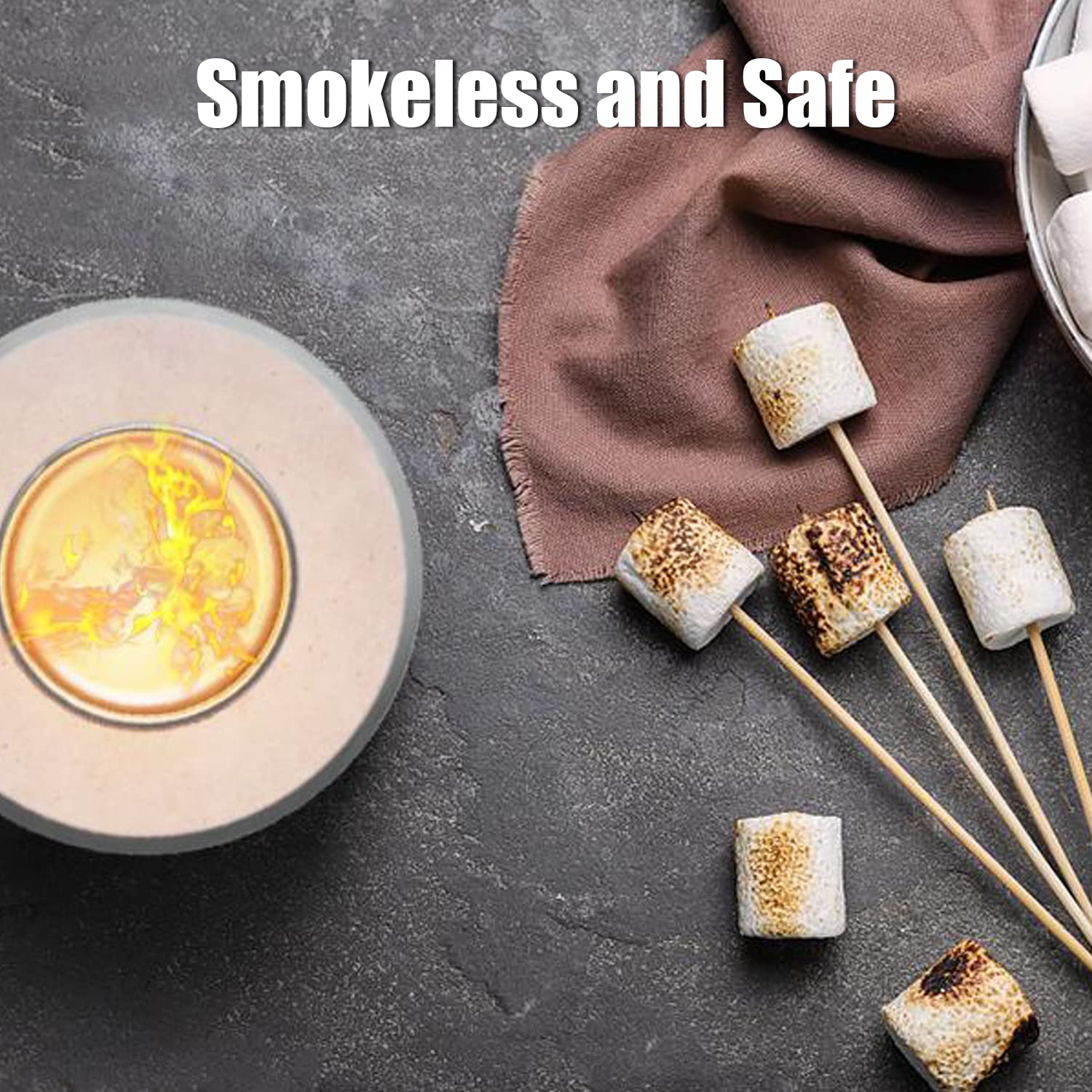 Chimenea Mesa Kit De Fogata De Mesa Para Smores - Cemento Compuesto, Marrón  Oscuro, Ideal Para Interiores/Exteriores Fogata Portatil De Mesa, image size:1500x1500