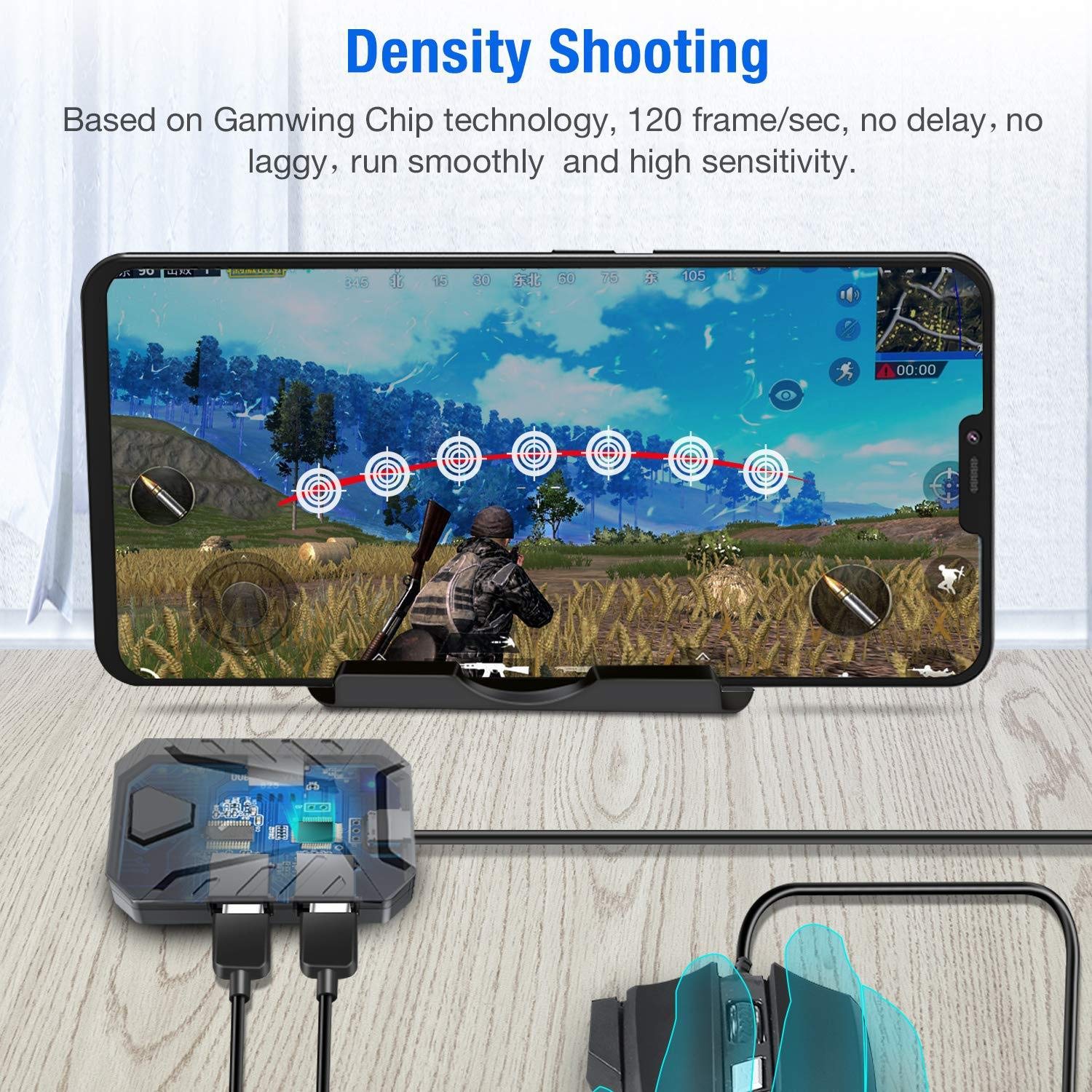 Adaptador convertidor de teclado y mouse para juegos para Android, sin demora, soporte ajustable, carga mientras juegas (mezcla Pro viene estándar) 3