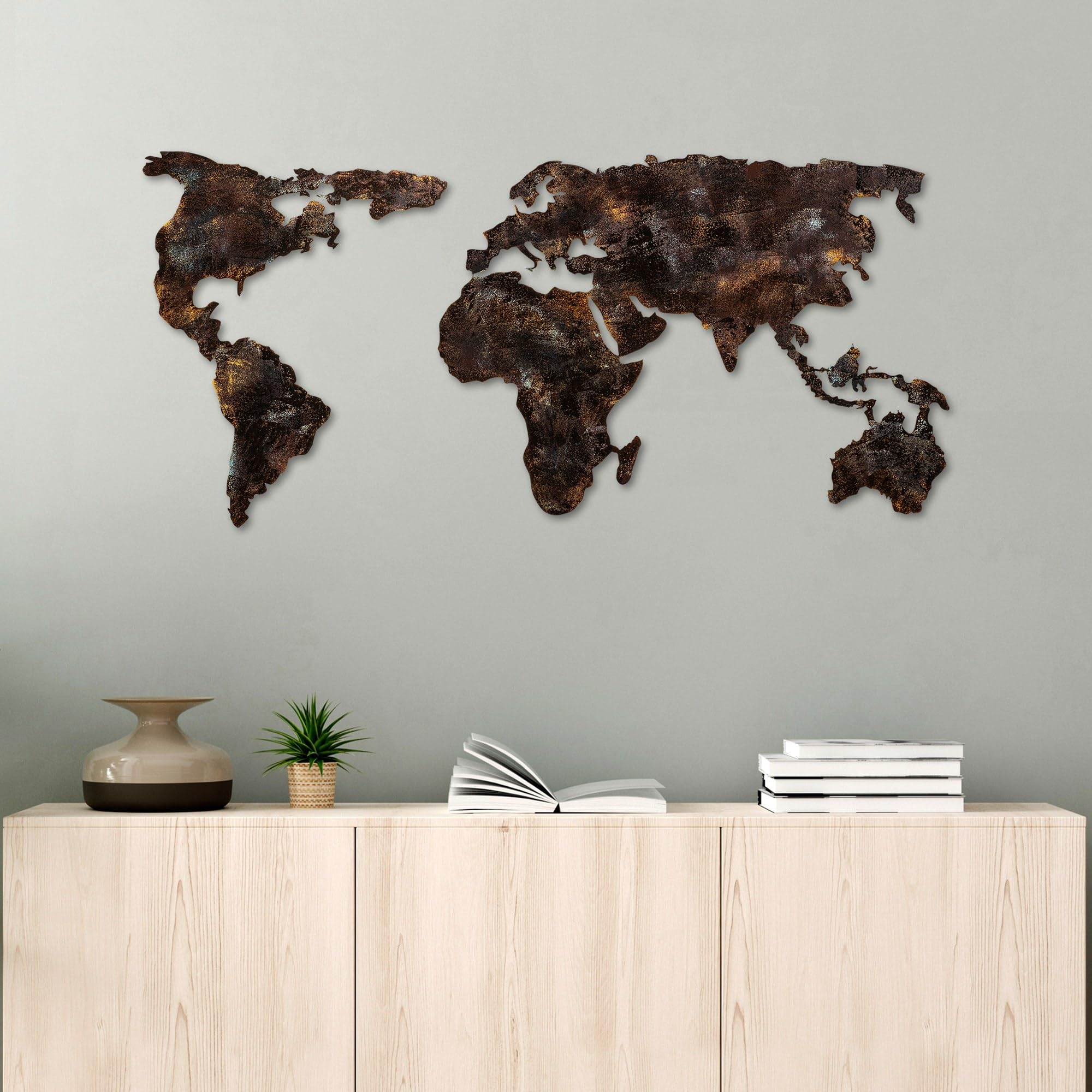 Décoration murale en métal 127 cm pour habiller le mur au-dessus d'un canapé ou dans l'entrée