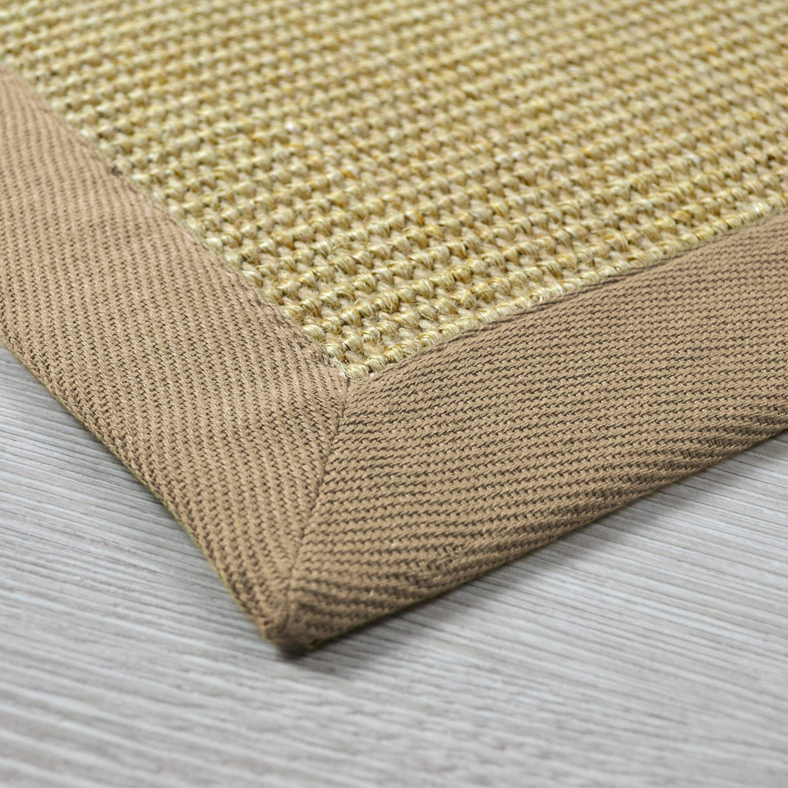 casa pura Tapis en sisal écologique | antidérapant, résistant | idéal Salon, Chambre, Cuisine | Nature avec Bordure Crème - 200x200cm