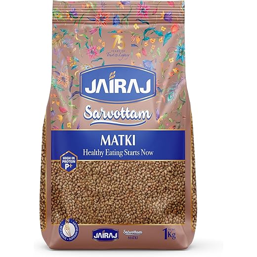 Jairaj Sarvottam Matki ? Quality Whole Moth Beans, Nutritional Powerhouse & Immunity Booster, Perfect for Sprouting, 1kg Pack