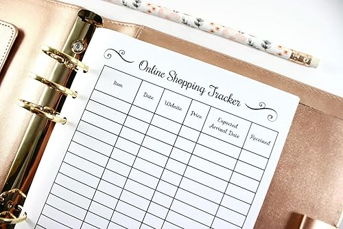 Miniatura 2 de A5 Size Planner Online Shopping Tracker Inserts, A5 Size Online Shopping Tracker Inserts Fits with Kate Spade A5, Louis Vuitton GM, Carpe Diem,