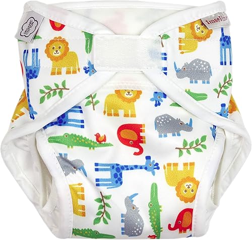 Pañal de tela reutilizable todo en uno orgánico (Wildlife, M (17-24 libras))