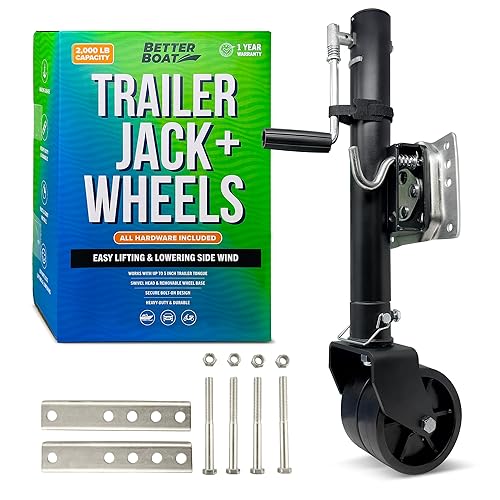 2000lbs Boat Trailer Jack with 2 Wheels, Trailer Tongue Jack,