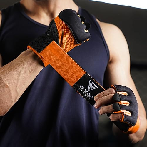 Miniatura 7 de WYOX Guantes interiores de boxeo de gel para hombres y mujeres, correas de muñeca rápidas de 31.5 in, protección acolchada para nudillos para Muay