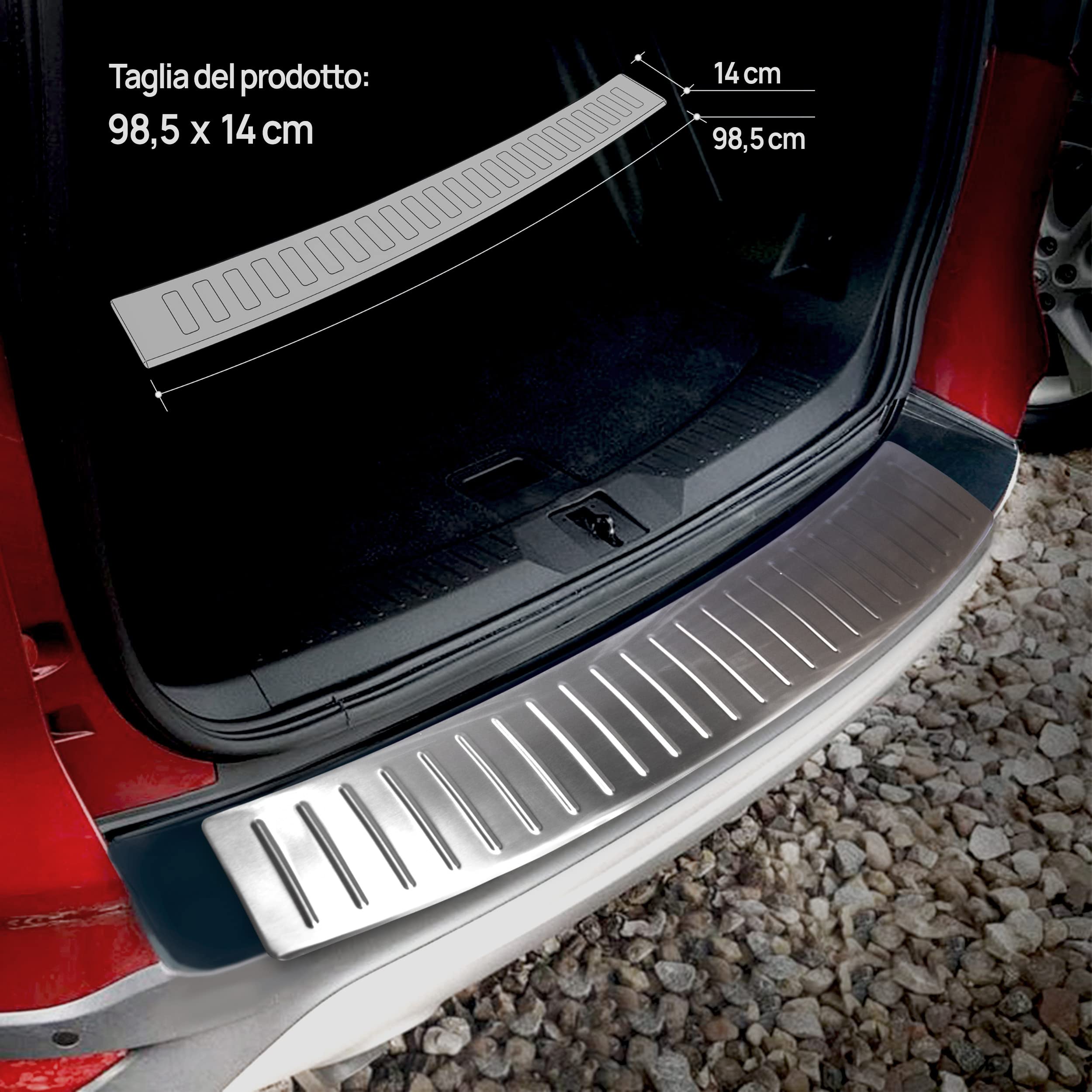 Chromemaster | Protezione paraurti Posteriore | Compatibile con Ford Kuga 2008-2012 | Acciaio inossidabile INOX spazzolato, Argento opaco | Protezione paraurti protegge la vernice del paraurti