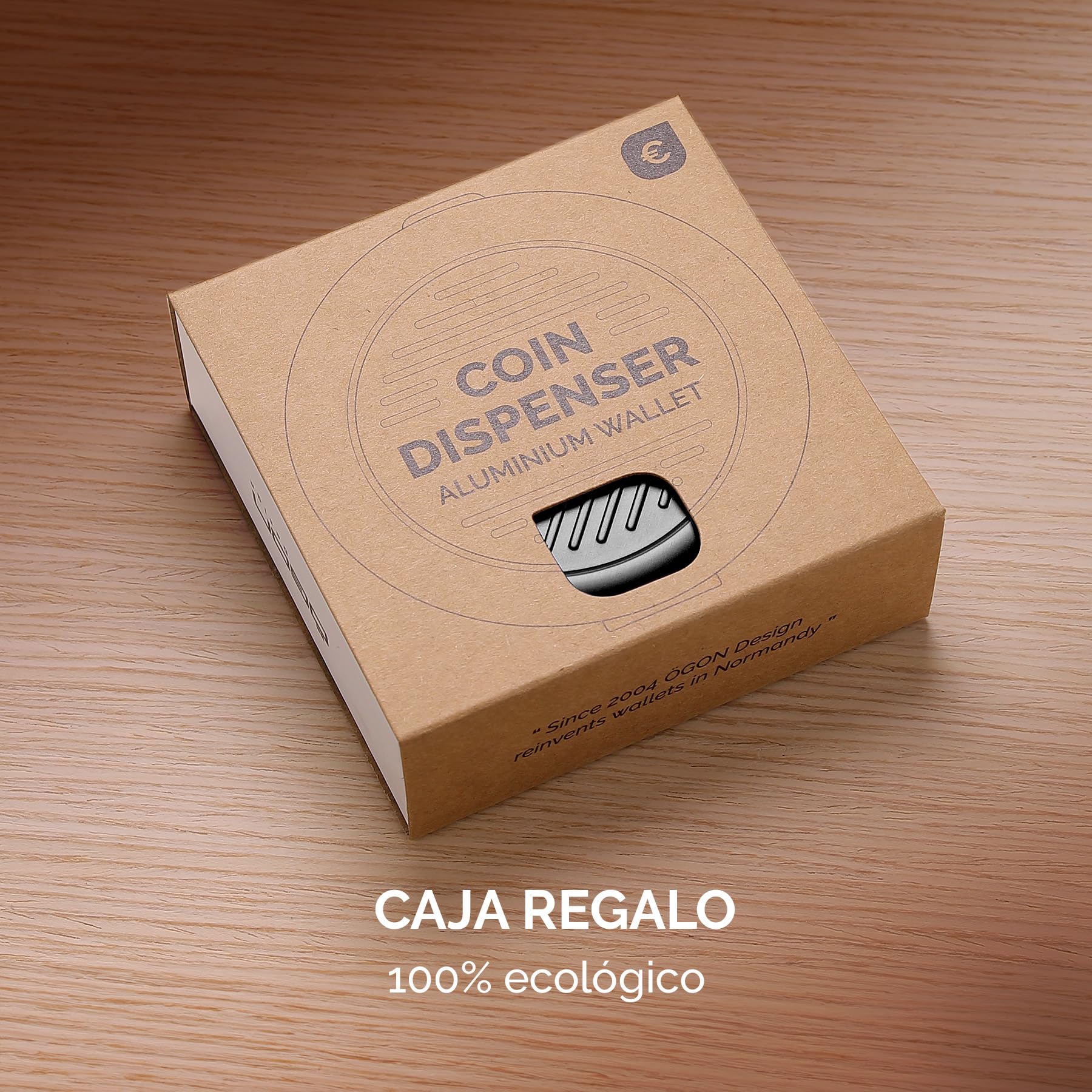 Monedero de Aluminio para Euros, Capacidad de hasta 20 €, 5 Piezas por Compartimento, Accesorio Organizador Compacto, Modelo Euro Monedero (Negro)