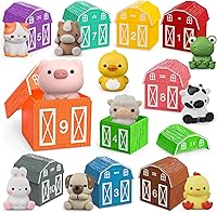 Vista 9 de Juguete de aprendizaje para niños pequeños de 1, 2 y 3 años, 20 piezas de animales de granja y marionetas de dedo, juguetes Montessori para niños