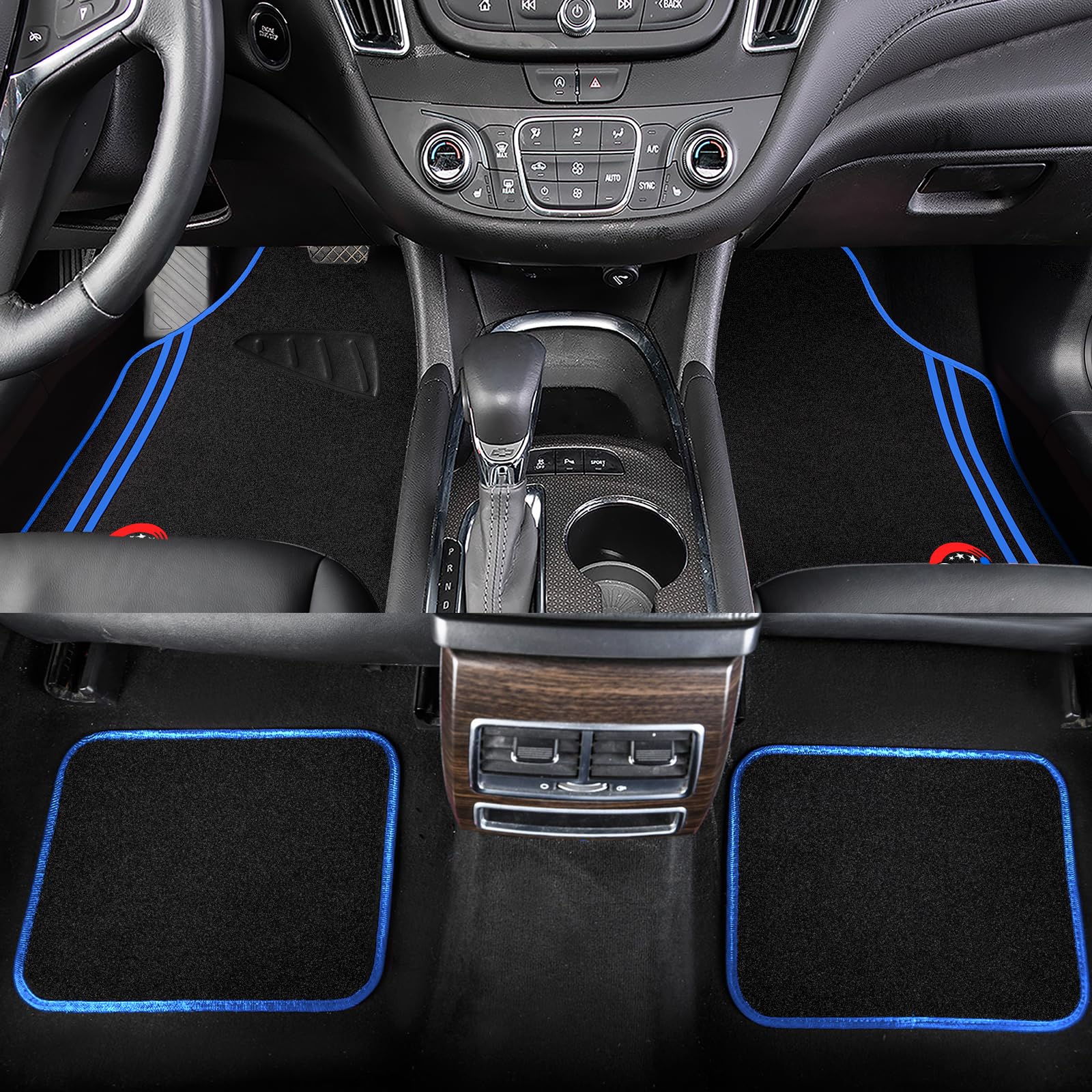 August Auto Universal Soccer and Trim Design Car Floor Mats Understated Nobility Blue Car Floor Mats with Heel — view 4
