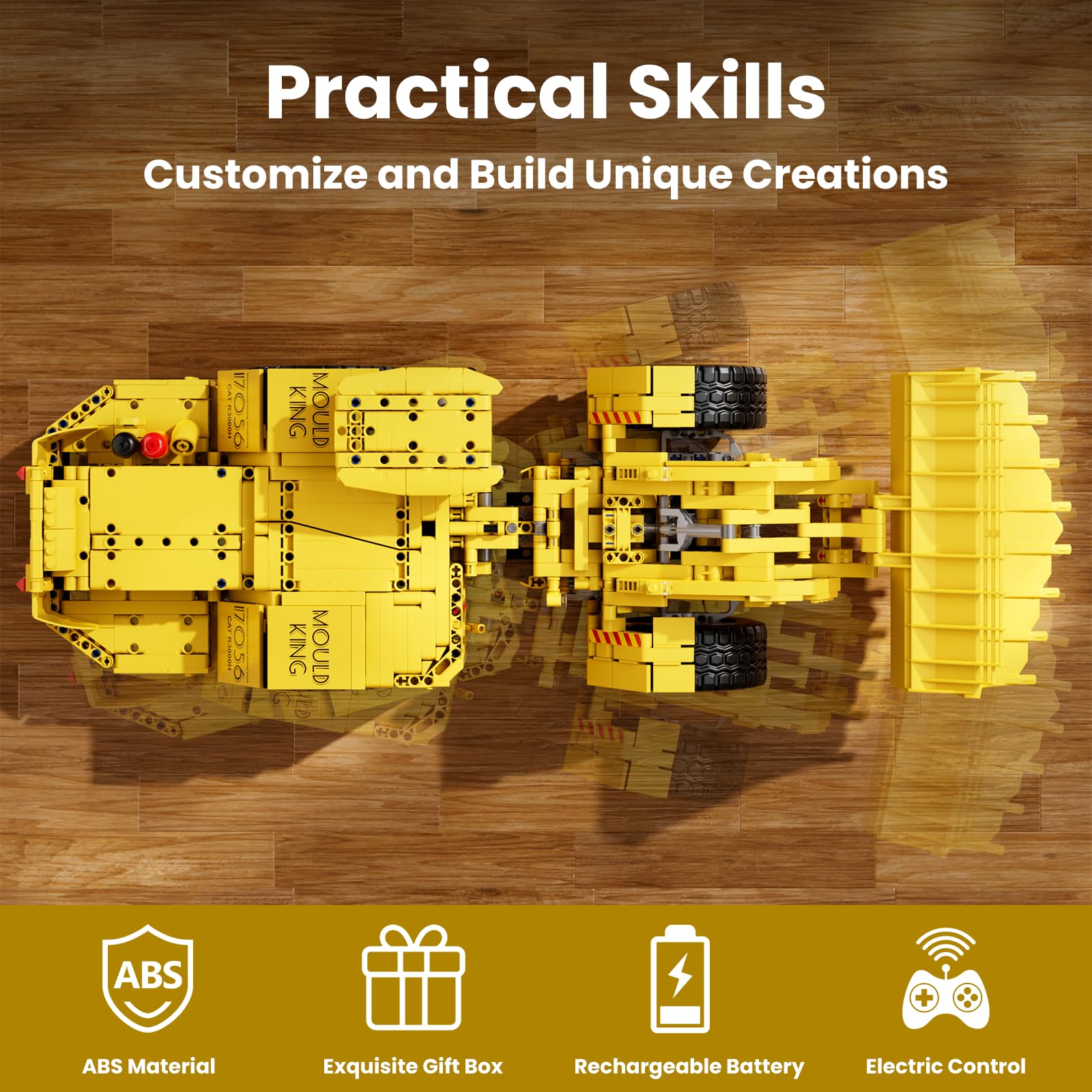 Mould King 15071 Tecnologia Bulldozer Building Blocks, App Remote Control Truck con Motori Kit Regali Giocattolo per 8 + Anni (1508 Parti
