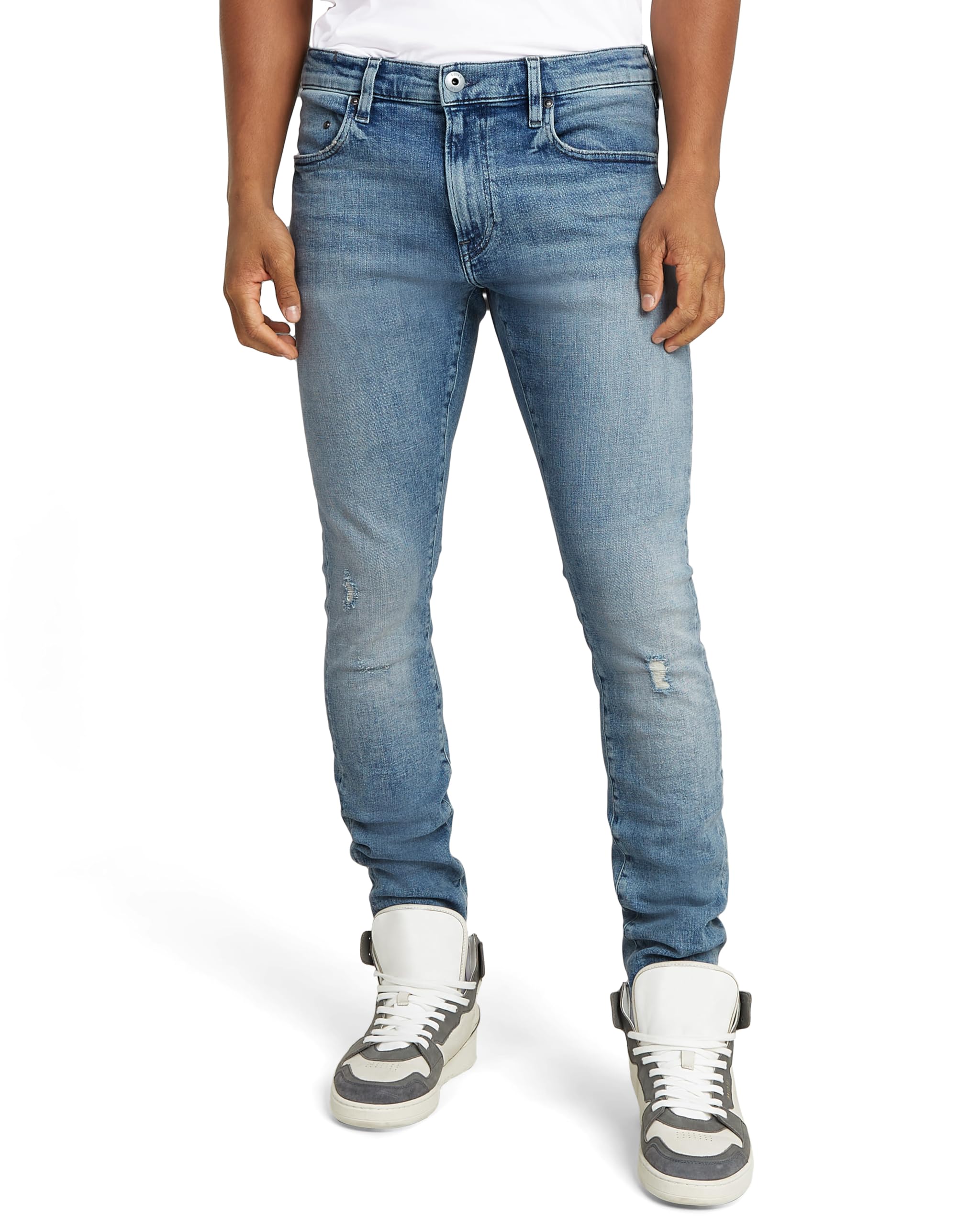 G-Star Men's Revend FWD Skinny Jeans, Blue (antique faded ripped icecap D20071-D441-G722), 34W / 32L