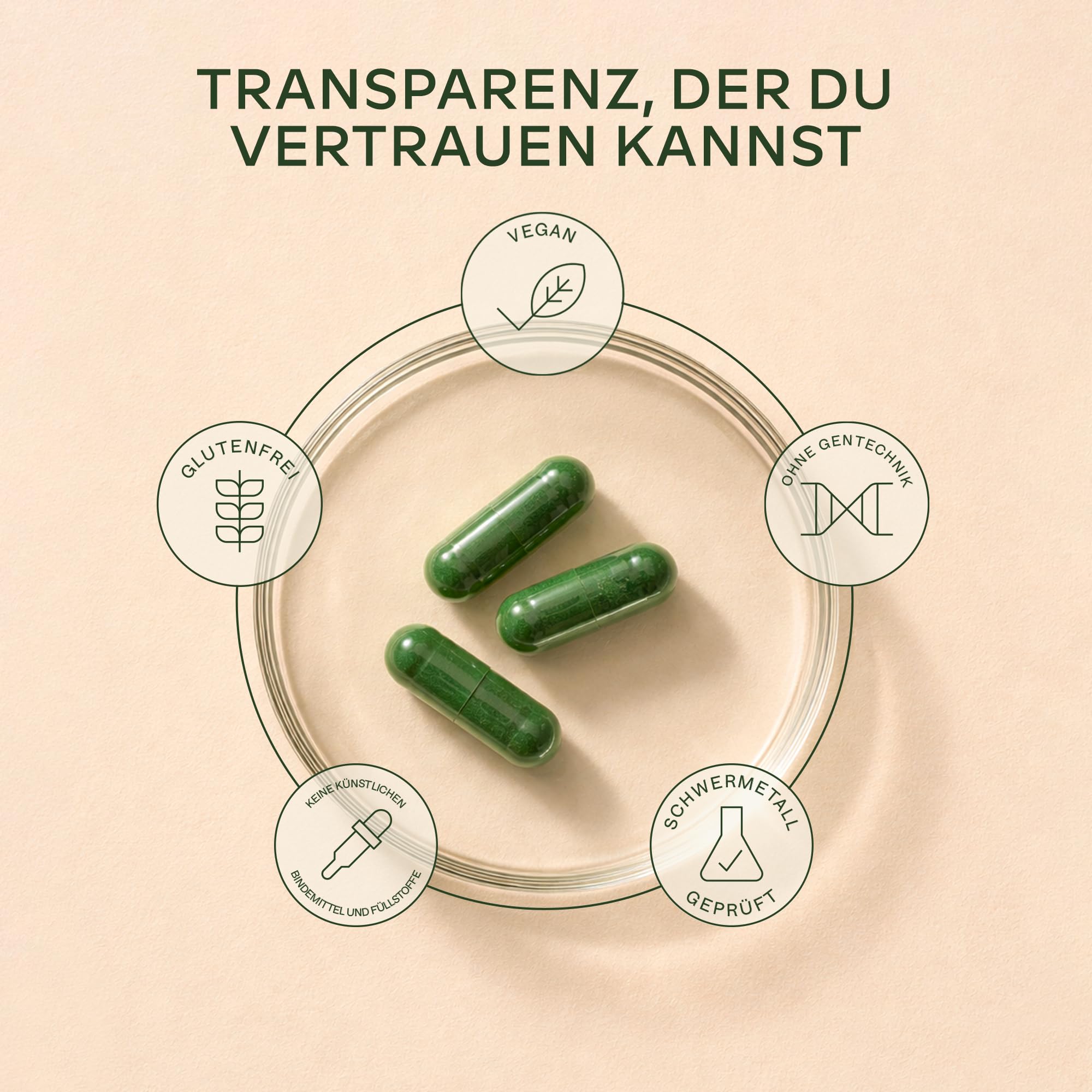 Bio Spirulina Chlorella Algen Kapseln [1800mg pro Dosis] - 200 Spirulina Pulver und Chlorella Pulver Kapseln Hochdosiert, 100% Vegan und Glutenfrei