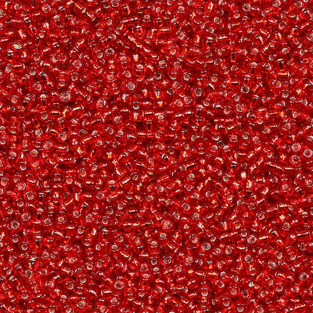 Bulk 2mm Red Silver Seed Beads for Jewelry Making 110 Grams About 9800pcs,12/0 Glass Craft Beads for Making Earrings, Bracelets, Pendants, Waist Jewelry, DIY Handmade Seed Beads（Red Silver-12/0） — image 1