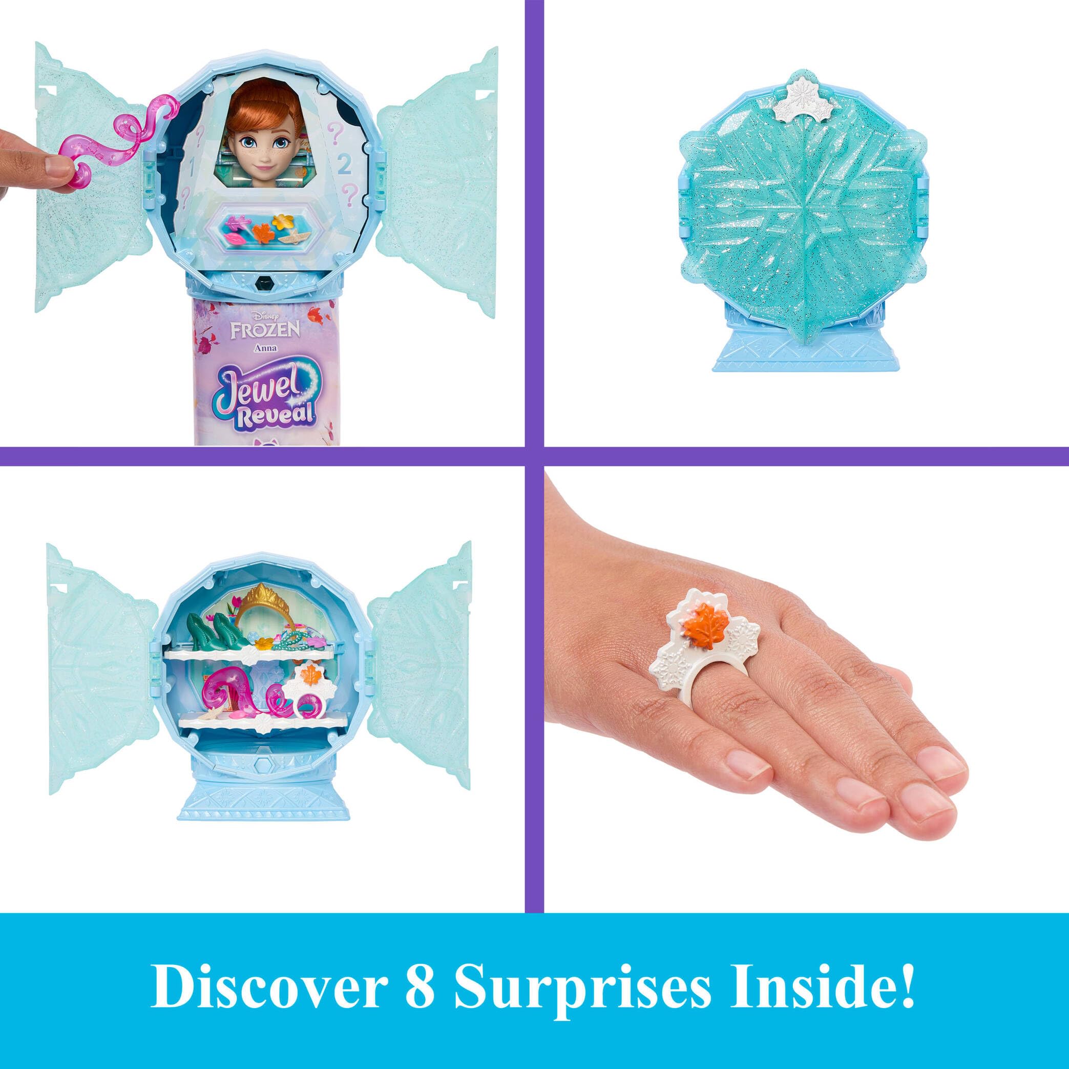 Mattel Disney Frozen Anna Fashion Doll & Accessories with 8 Surprises, Including Snowflake Gem Box - Image 3