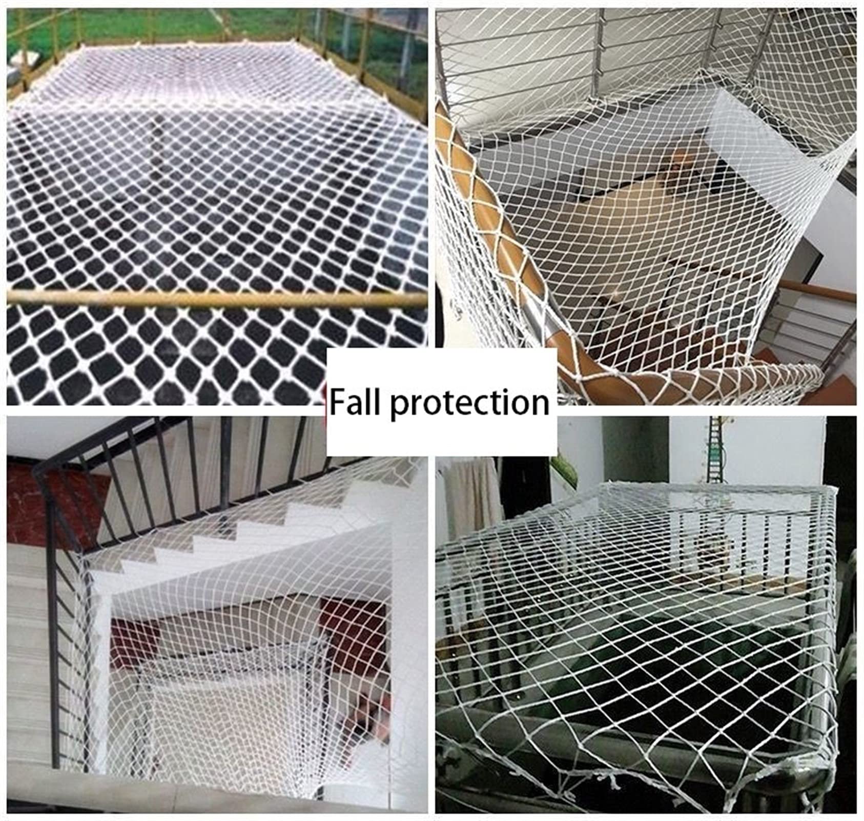 Balkon Sicherheitsnetze Aus Weißem Nylon Treppe Fenster Sicherheit Schutz Zaun Katzen Kinder Kleinkind Safe Deck Anti Falling Net Garden Net Safe Fence (Farbe : Weiß, Größe : 5x6m)