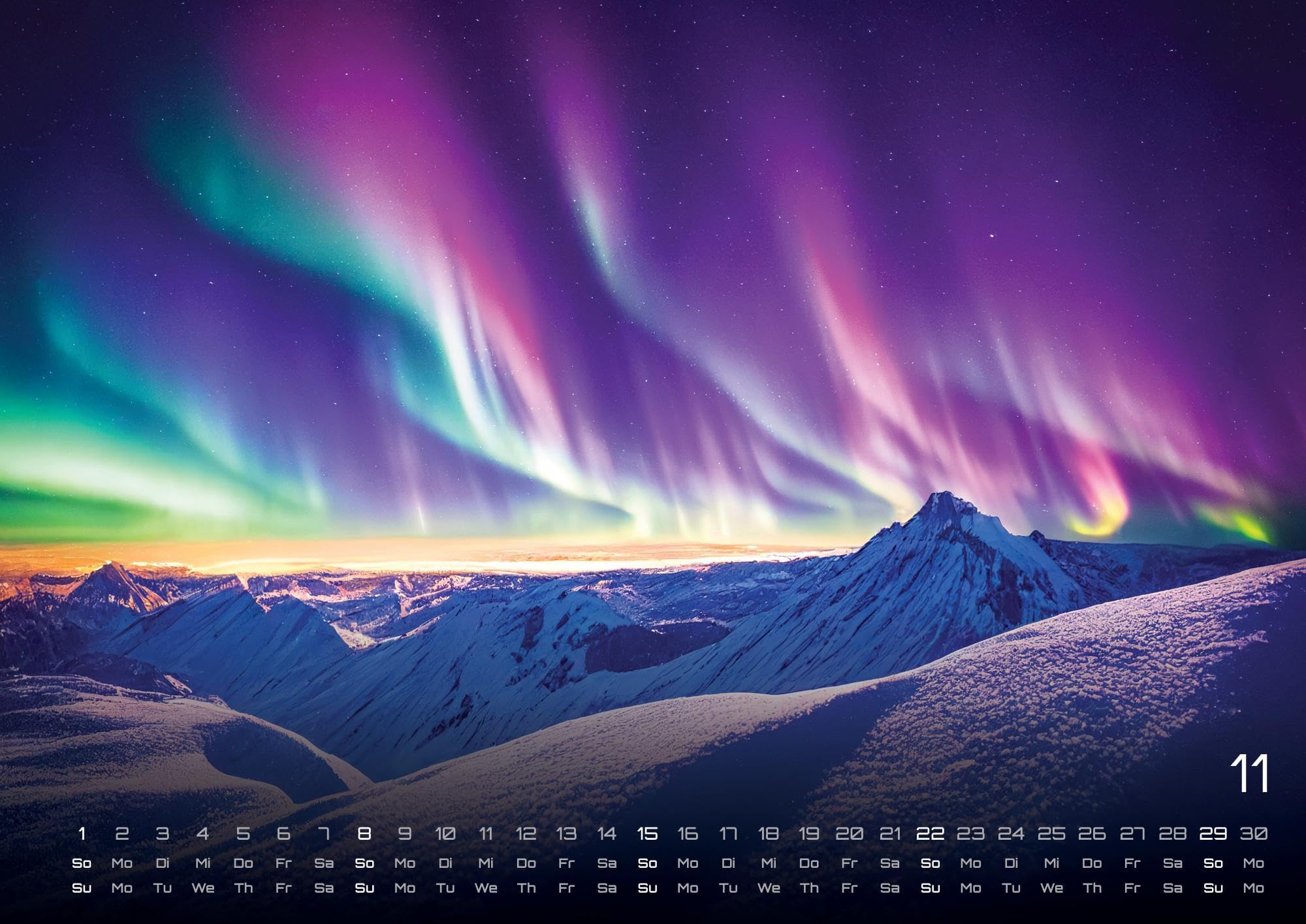 Polarlichter - grandiose Naturschauspiele - 2026 - Kalender DIN A2: Der Wandkalender mit den schönsten Motiven der Polarlichter im hohen Norden für ... extragroßen Format DIN A2 (ca. 60 x 42 cm)!