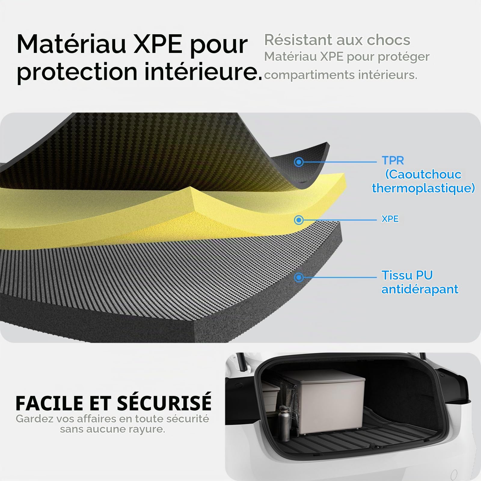 Spigen Tesla Tapis de Coffre Arrière Antidérapant