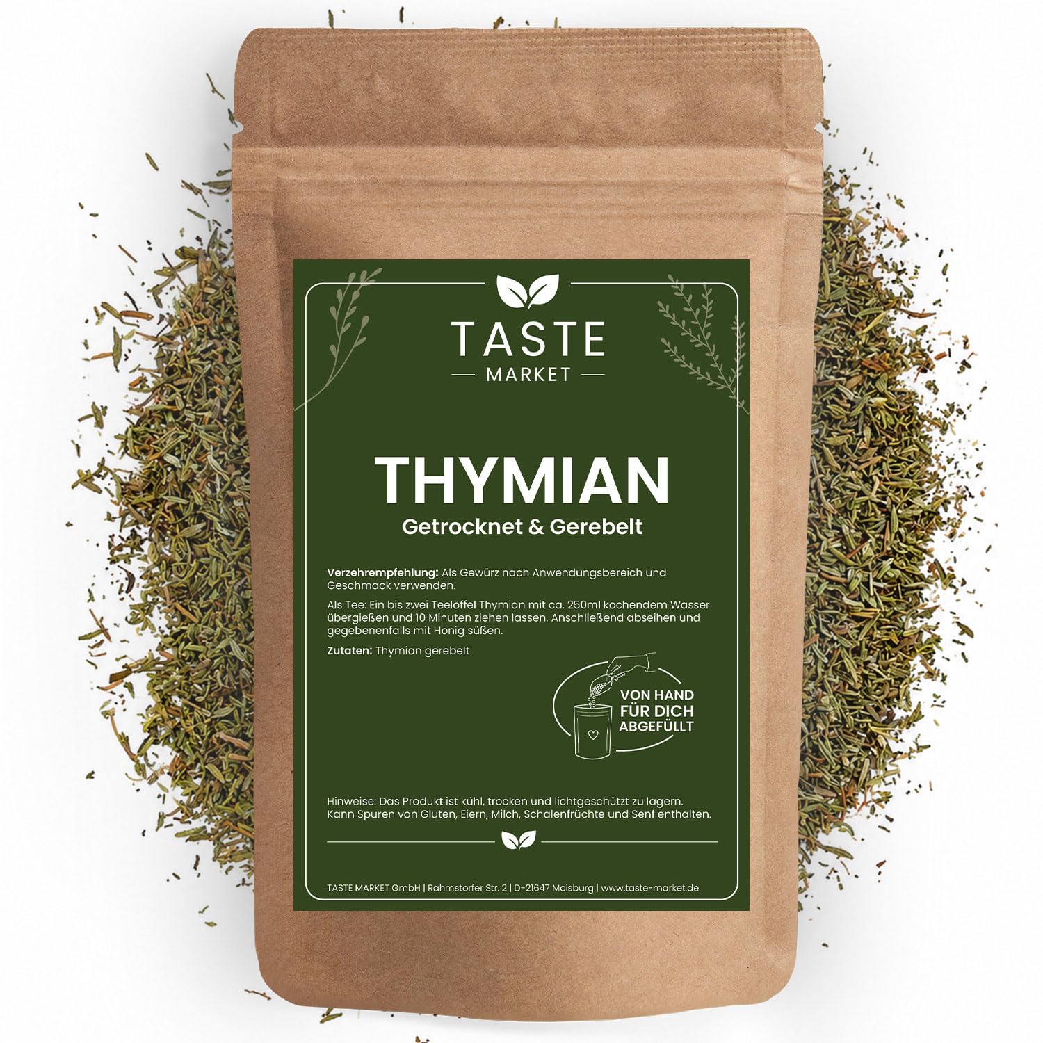 10 kg Thymian | getrocknet und gerebelt | Gewürz Tee Kraut | TASTE MARKET