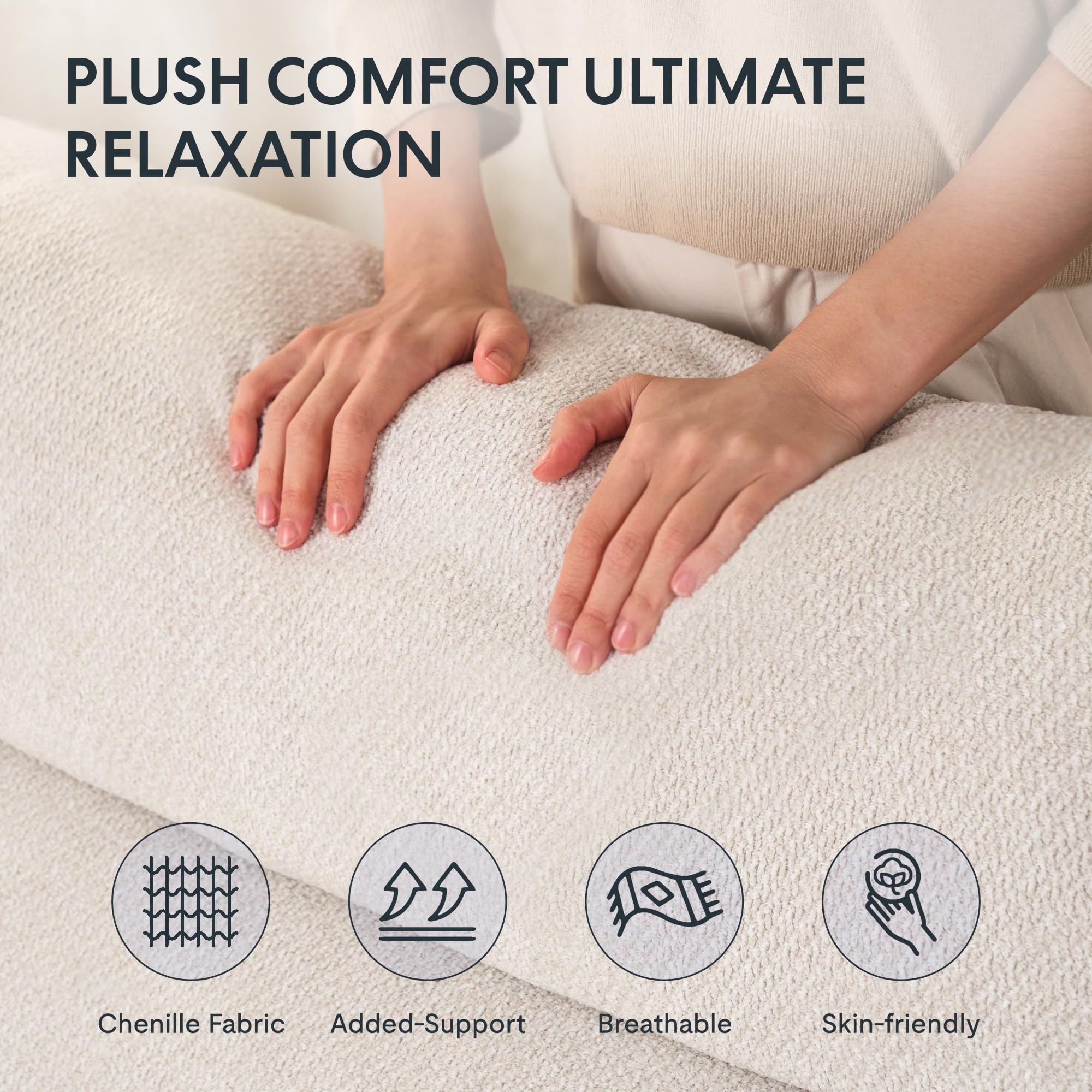 FLEXISPOT Mochi Pro Zero-Wall XXL Elektrischer Relaxsessel, 1,5-Sitzer mit 90 cm Sitzbreite, Fernsehsessel für Große & Schwere, Heimkino Sofa mit Klemmschutz, USB/Typ-C, Chenille Beige