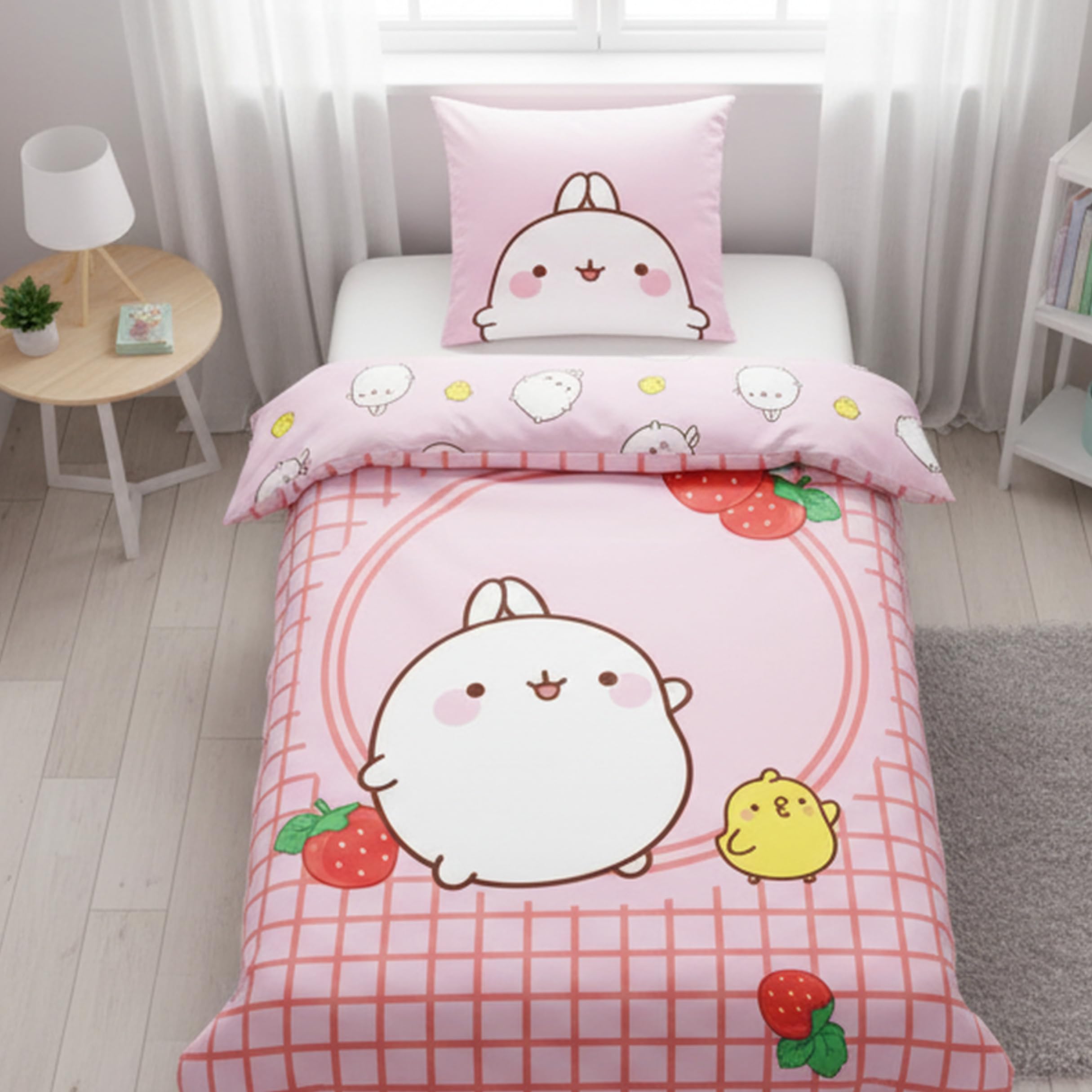 Linge de lit Molang coton doux pour des nuits calmes pleines de tendresse