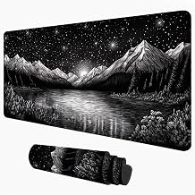 XXL Gaming Mouse Mat, Large Desk Pad, Black & Mountain 70 x 30 cm 1D#1487