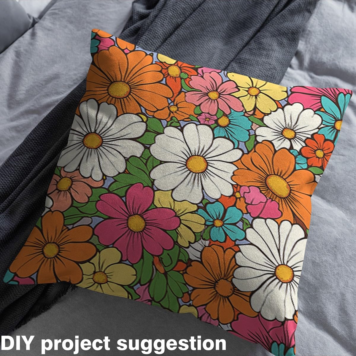 Amazon.com: Boho Floral Fabric By The Yard Retro Groovy Flowers