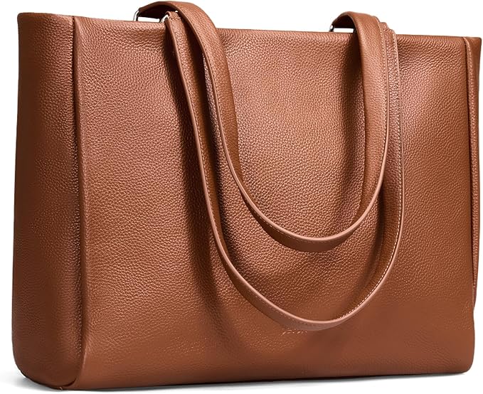Amazon.com: befen Real Leather Work Tote Bag for Women Ladies Totes Shoulder Purse Satchel Handbags with 15.6" Compartment & Water Cup Holder Cognac Brown : Clothing, Shoes & Jewelry