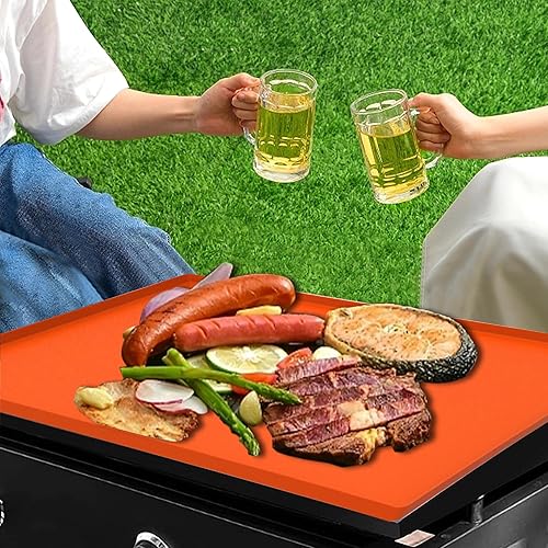 Miniatura 6 de Zolxloz - Funda de silicona para parrilla Blackstone, alfombrilla protectora de parrilla plana contra desechos, óxido y suciedad, reutilizable, para