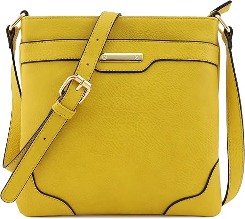 Miniatura 8 de Bolso bandolera clásico de tamaño mediano con placa dorada Black, Brown, Charcoal Grey, Coffee, Dark Tan, Dusty Blue, Dusty Pink, Fuchsia,