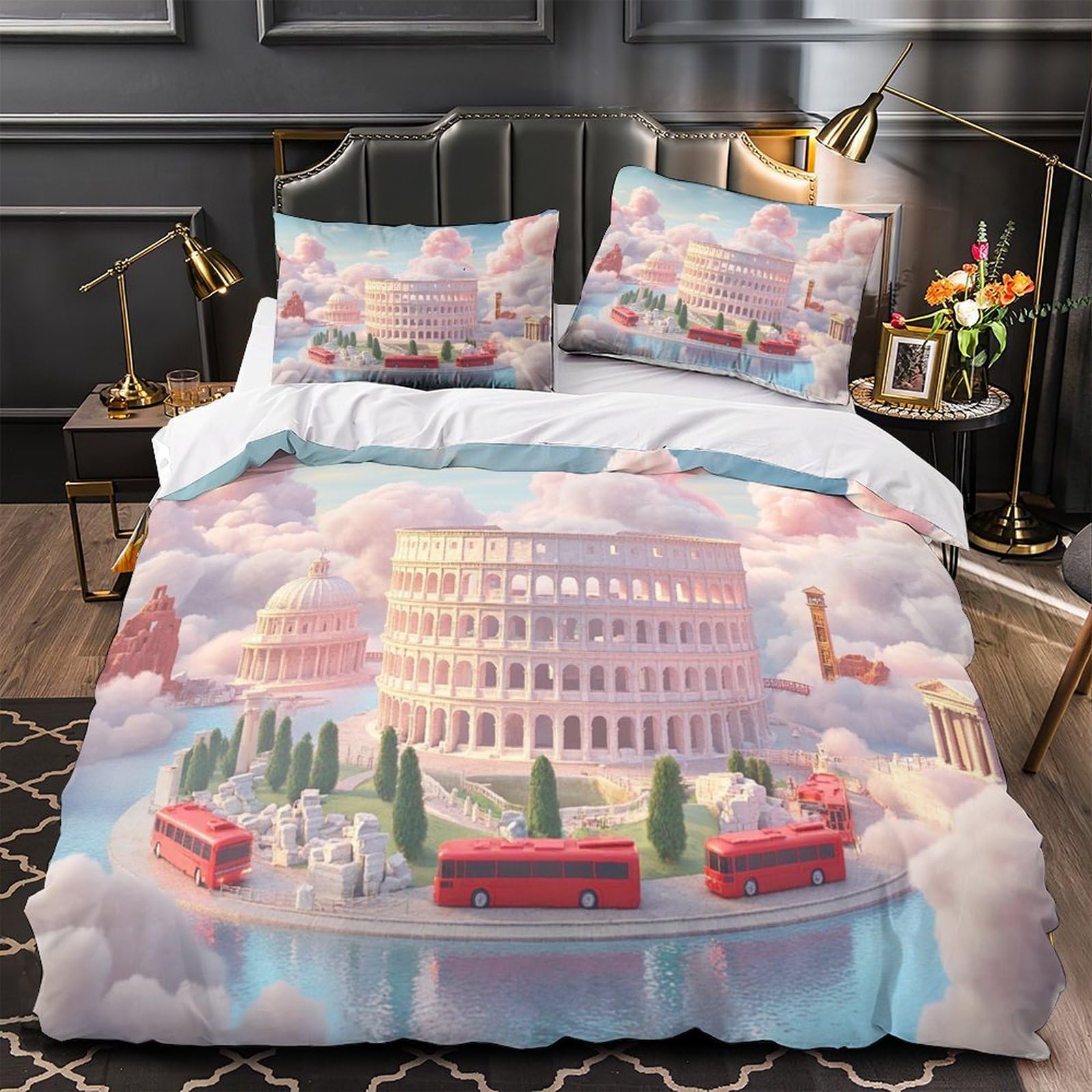 Amphithéâtre romain 3D drap de couette fantastique pour relooker une chambre d'ado