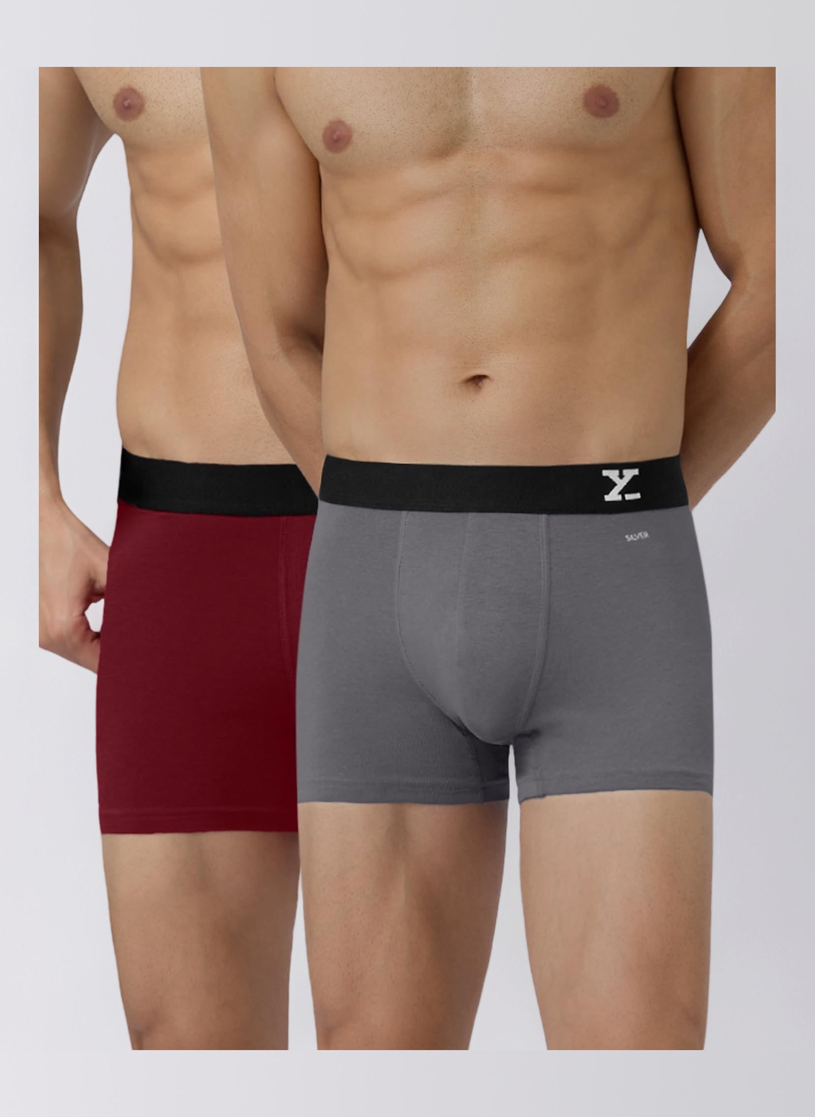 XYXX Men's Aero Super Combed Cotton Regular Fit Solid Antimicrobial Trunks with No Marks Waistband (Pack of 2)