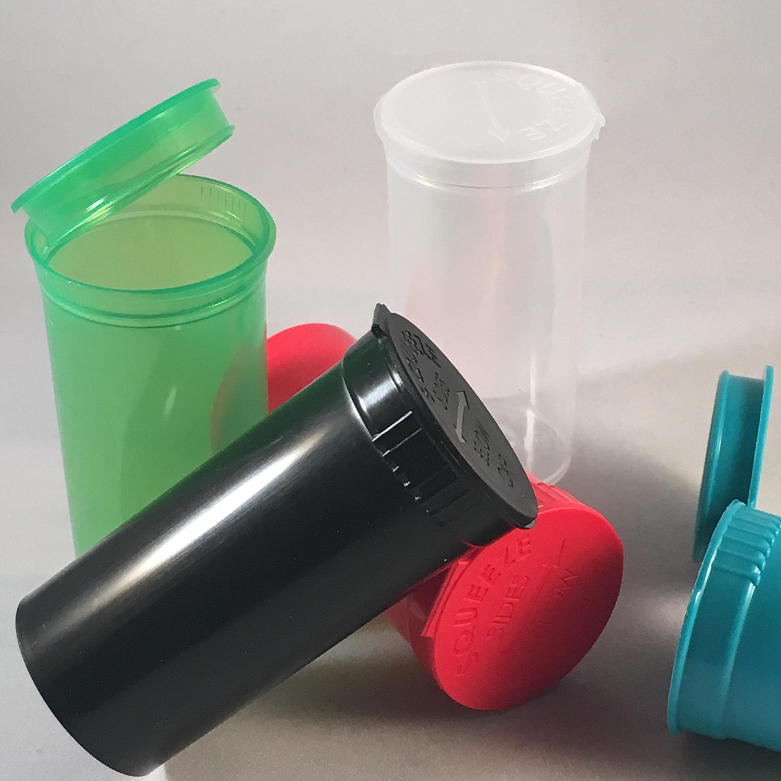 BIGSMOKESUPPLIES(25X) 13DR 13 Dram Pop Top Containers Bottle Vials - Holds up to 2g 2g - FREE RX Labels - Quantities Available - Squeeze Tub