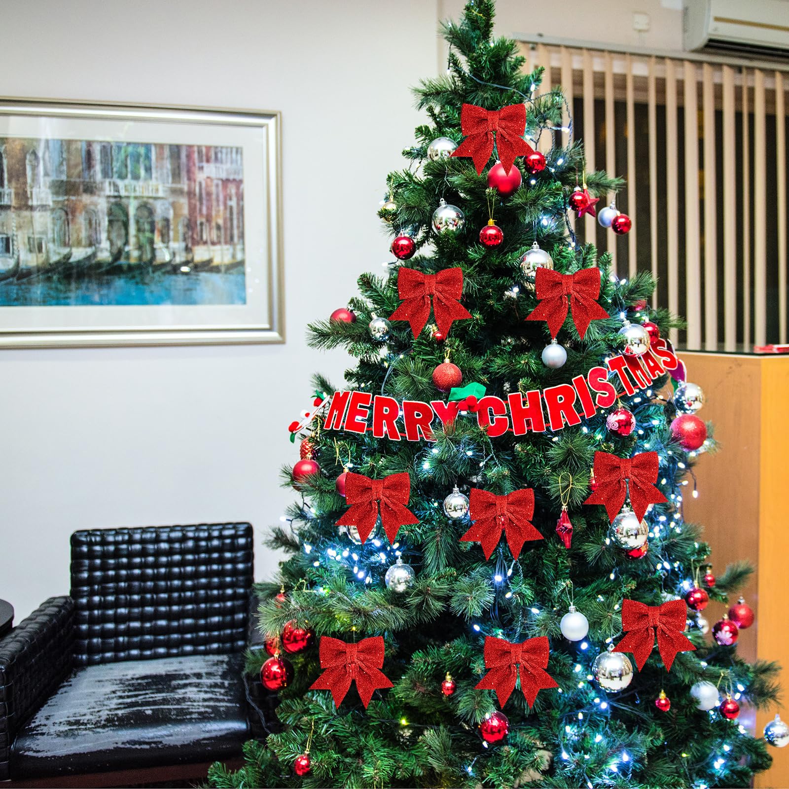 12 Pièces Noeuds De Ruban De Noël, 12x15cm Grande Taille Arcs