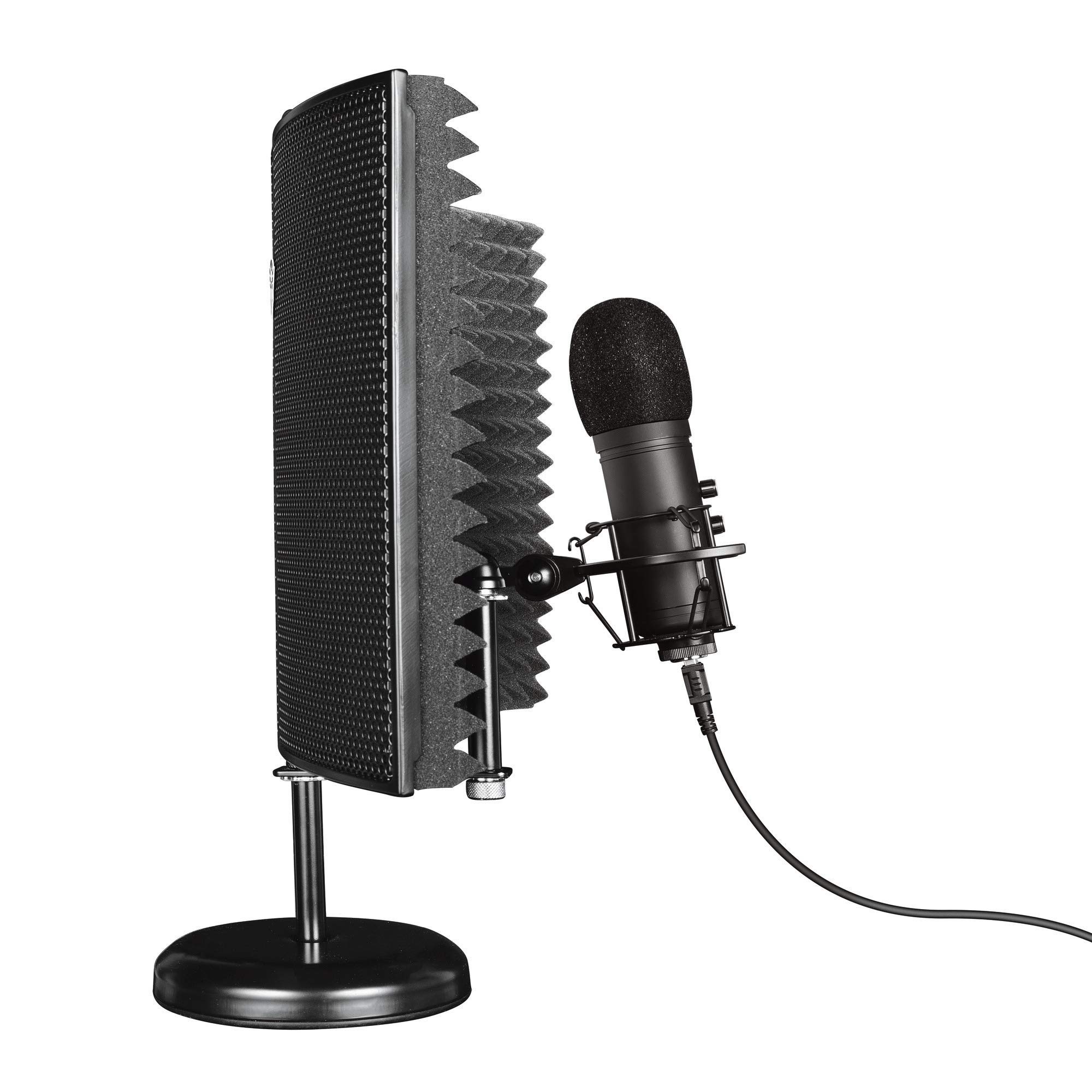 Trust Gaming 23874 GXT Micrófono Profesional con Pantalla Absorbente GXT 259 Rudox, Micrófono USB de Condensador para Cantar, Estudio, Grabación, PC, Podcast, Streaming, Voz, Youtube