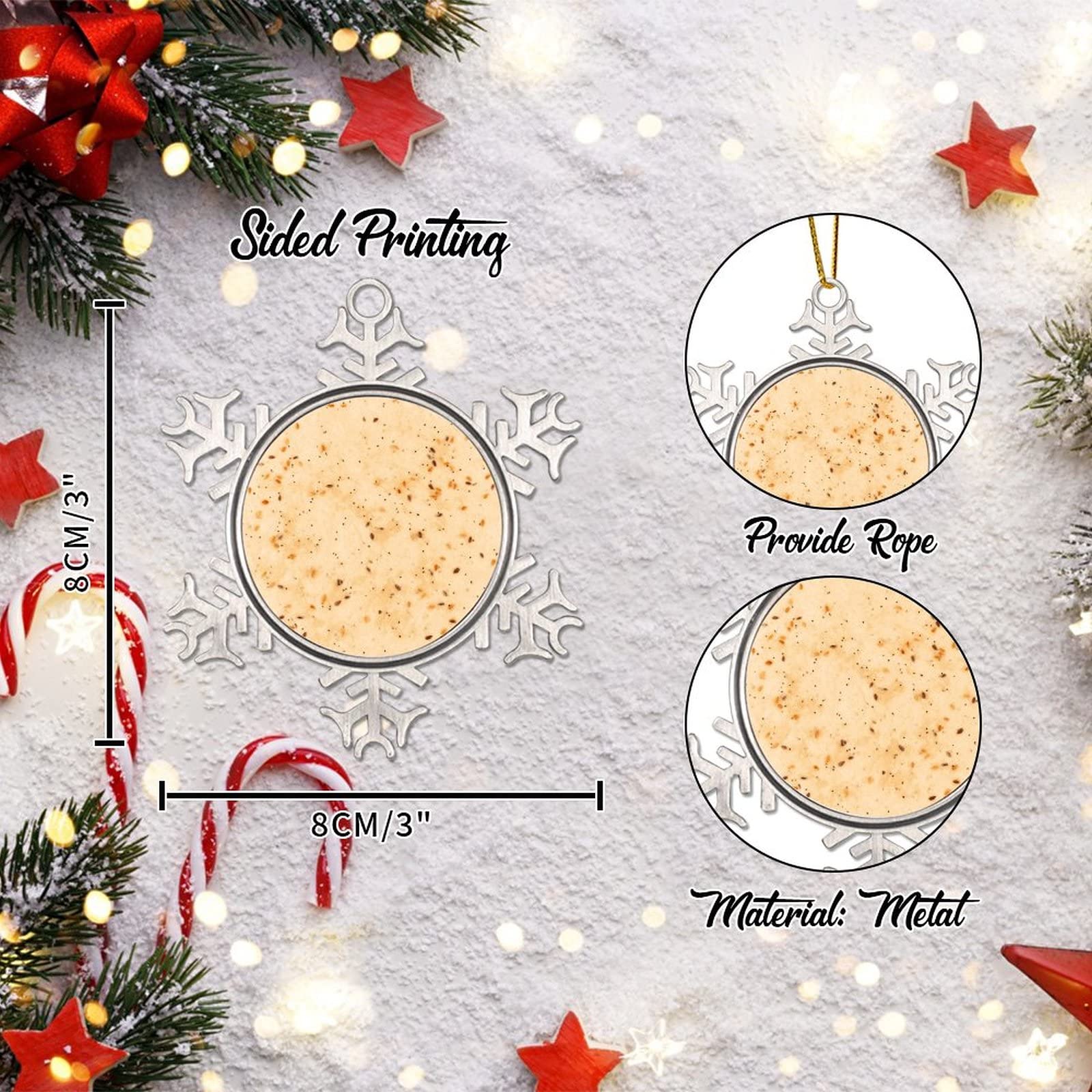D4DREAM Set Di 2 Ornamenti Natalizi Taco E Salsa | Decorazioni Per Albero In PVC Con Nastro Rosso | Divertenti Regali A Tema Cibo