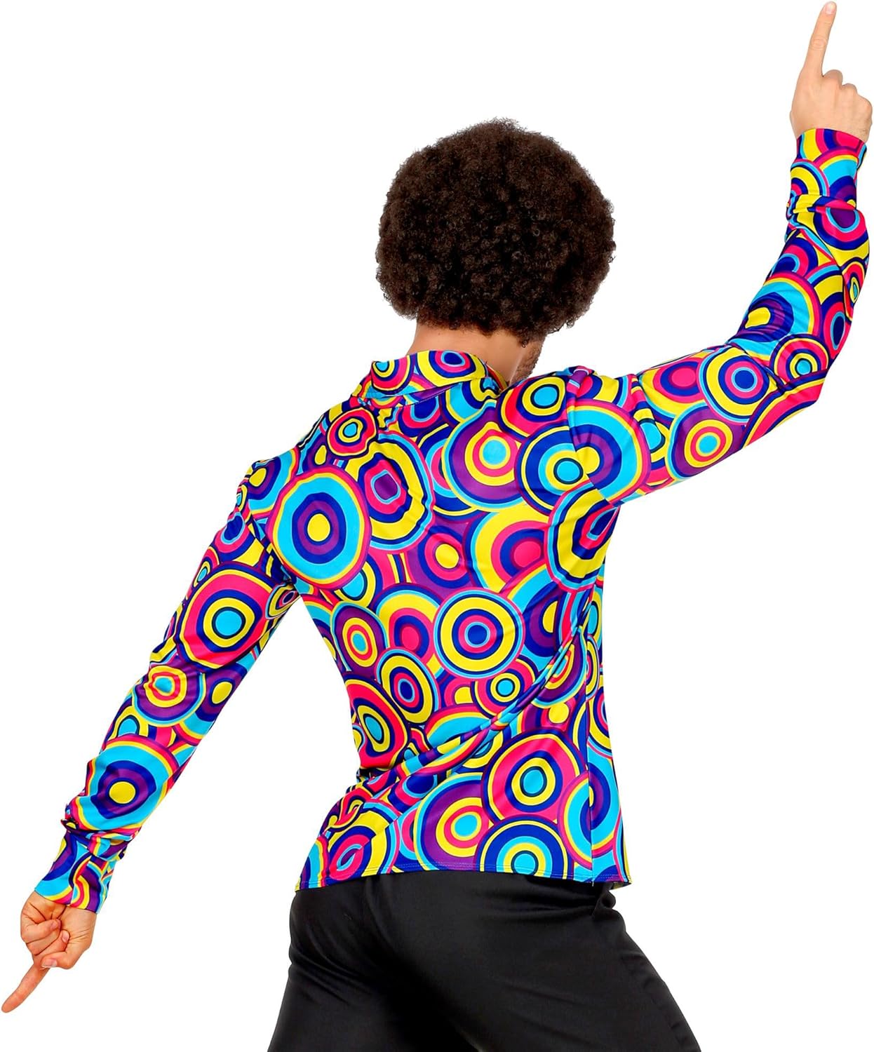 W WIDMANN Milano Fashion Festive – 70s Shirt, Men's Shirt, Disco Style, Carnival Costumes